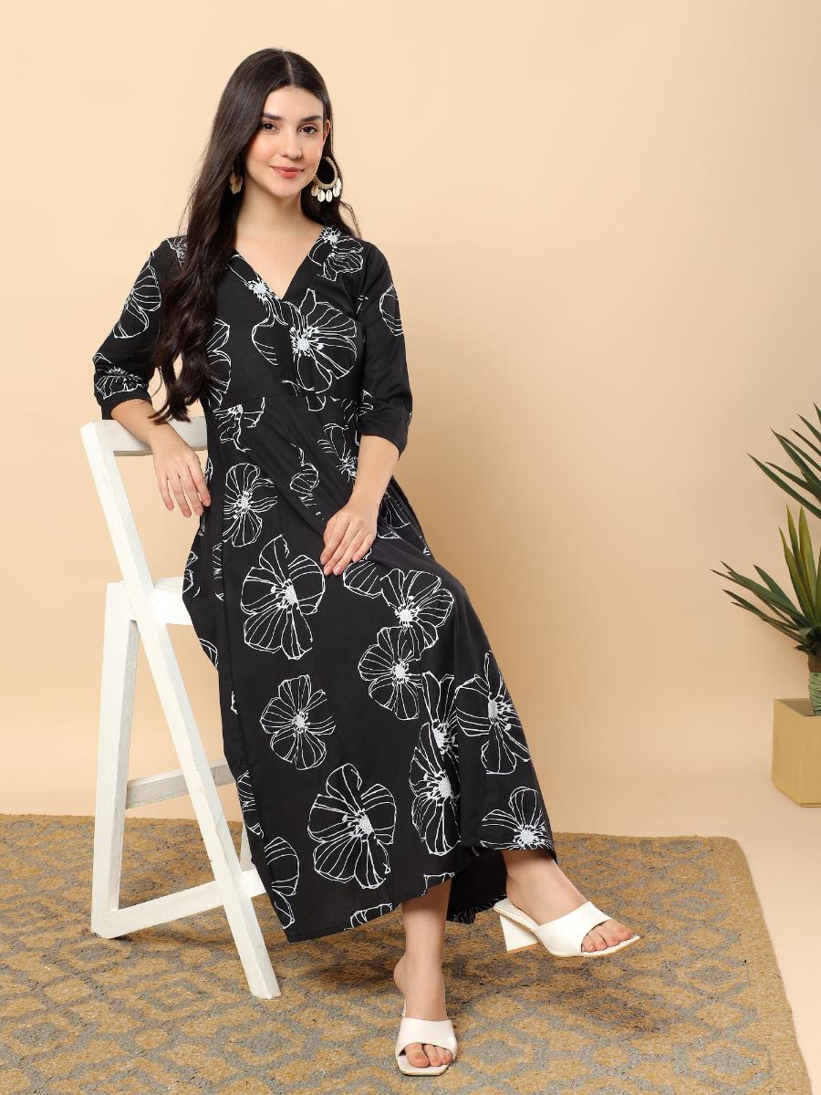 black cotton work dress Handmade Black Cotton Dress: Minimalist Short Sleeve Formal Dress
