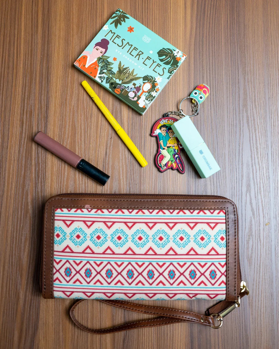 Teal by Chumbak Mexico Aztec Long Wallet