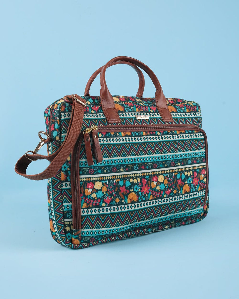 Flora Birds Canvas Laptop Bag Chumbak Trendia