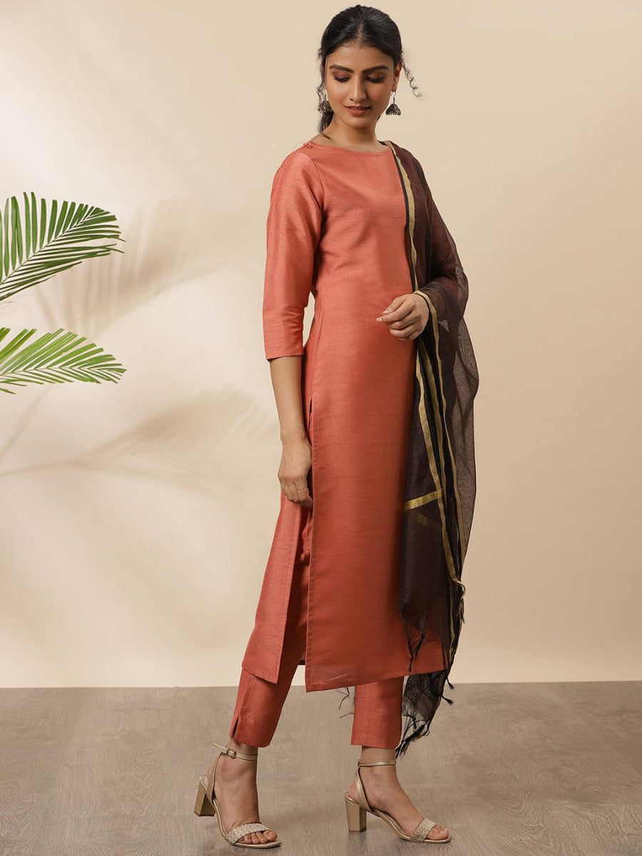 Orange Printed kurta & Tights
