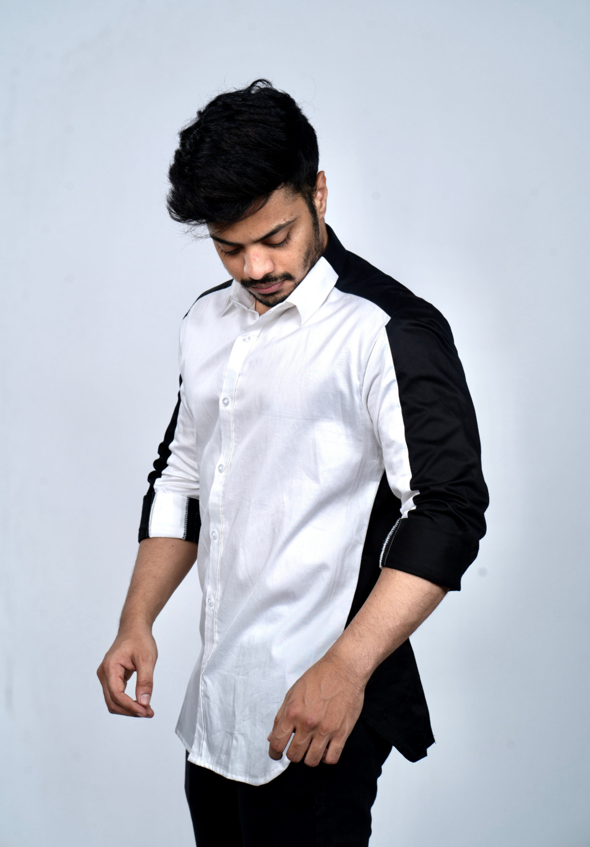 Men's White Color Wabiabi Shirt Full Sleeves Casual Shirt