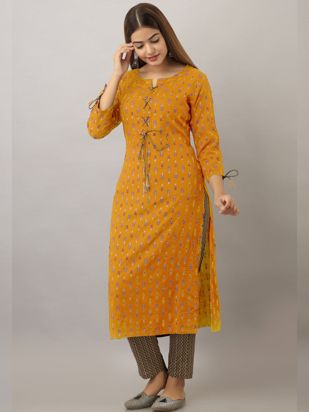 Women's Stylish Straight Kurta In Mustard