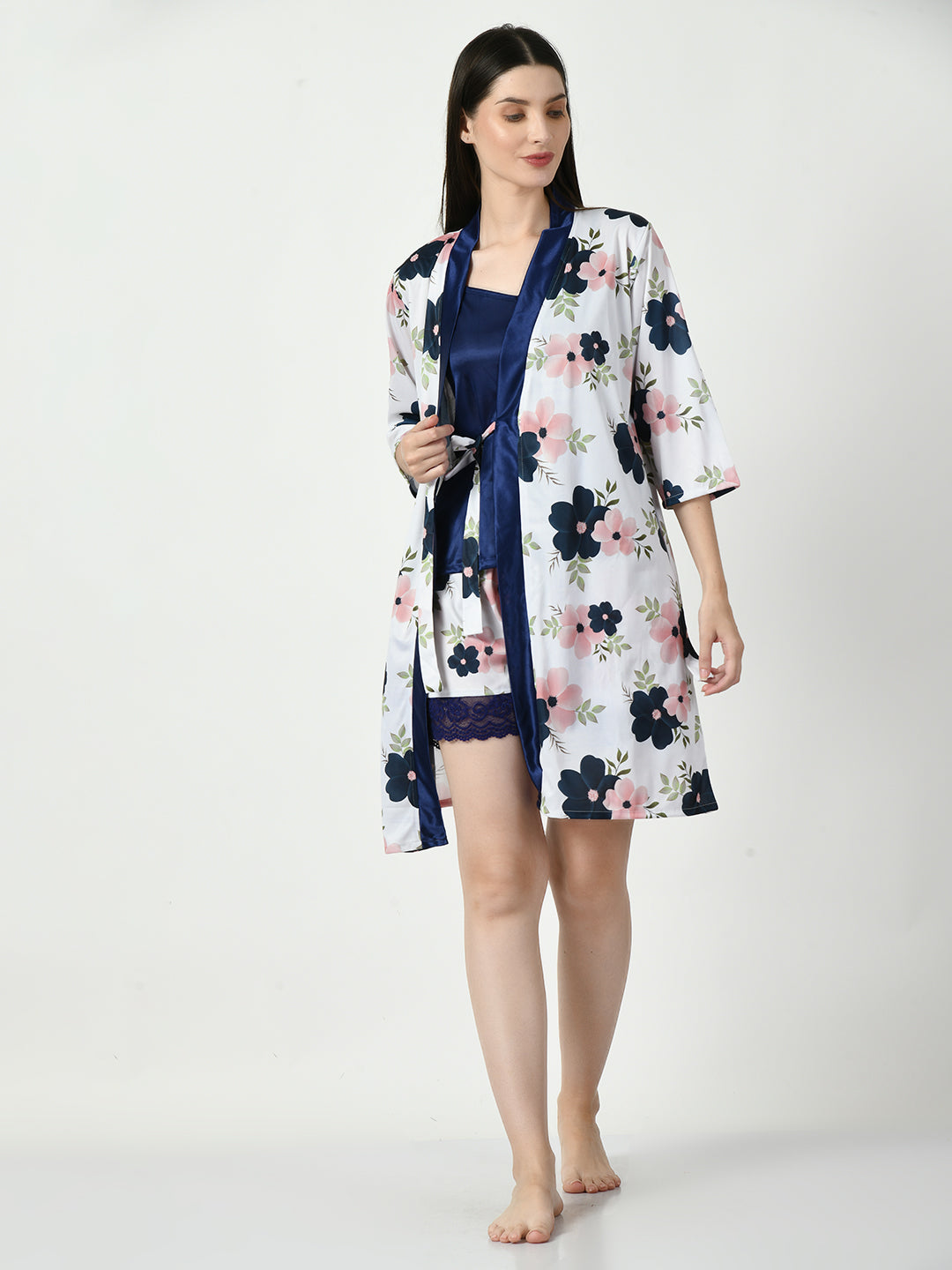 Women's Satin Blue Nightdress