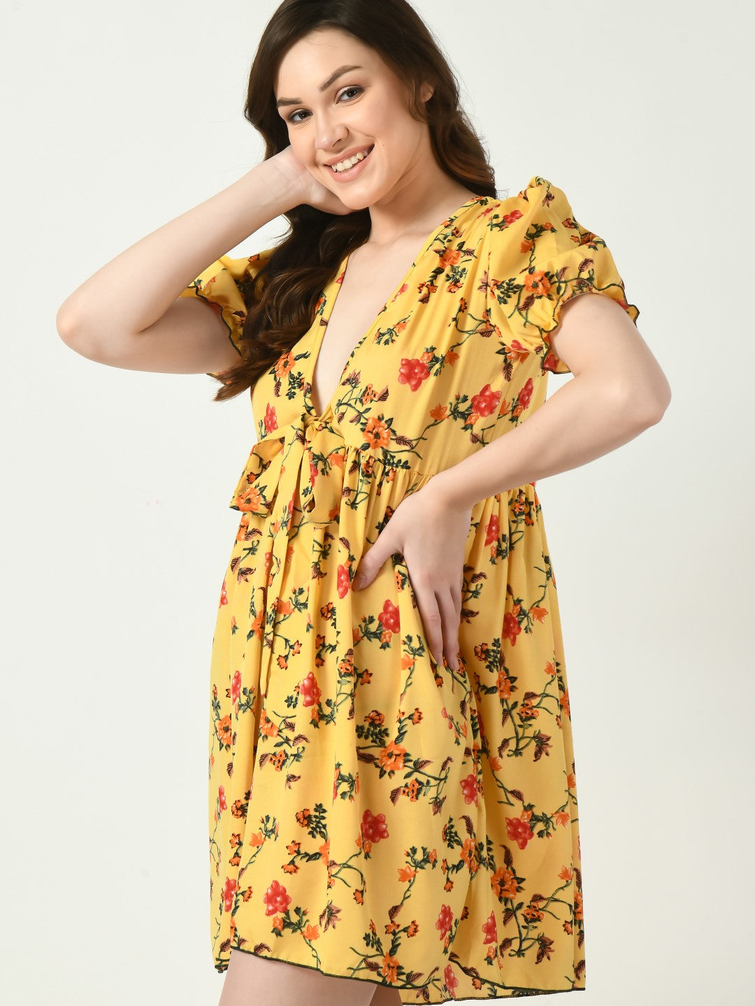 Women's Silk Yellow Nightdress