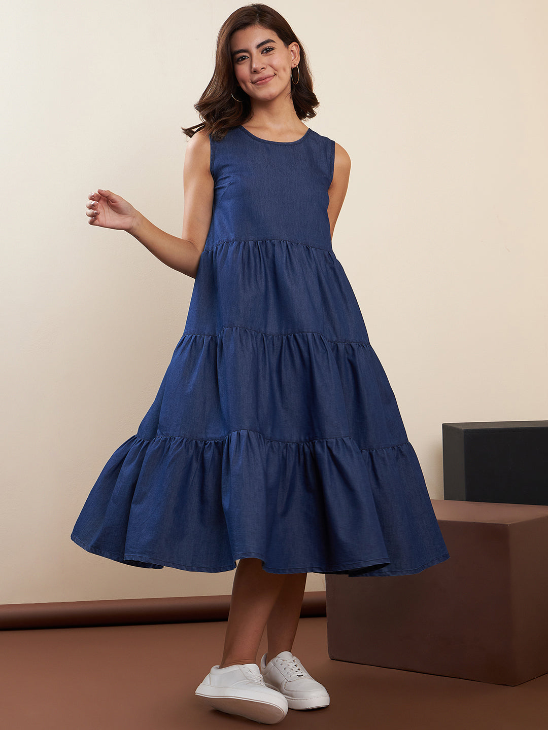 blue polyester dress WEDTREND Women Strapless Dusty Blue Long Bridesmaid Dress A-Line Sleeveless Chiffon Wedding Guest Dress, Chiffon color / US6