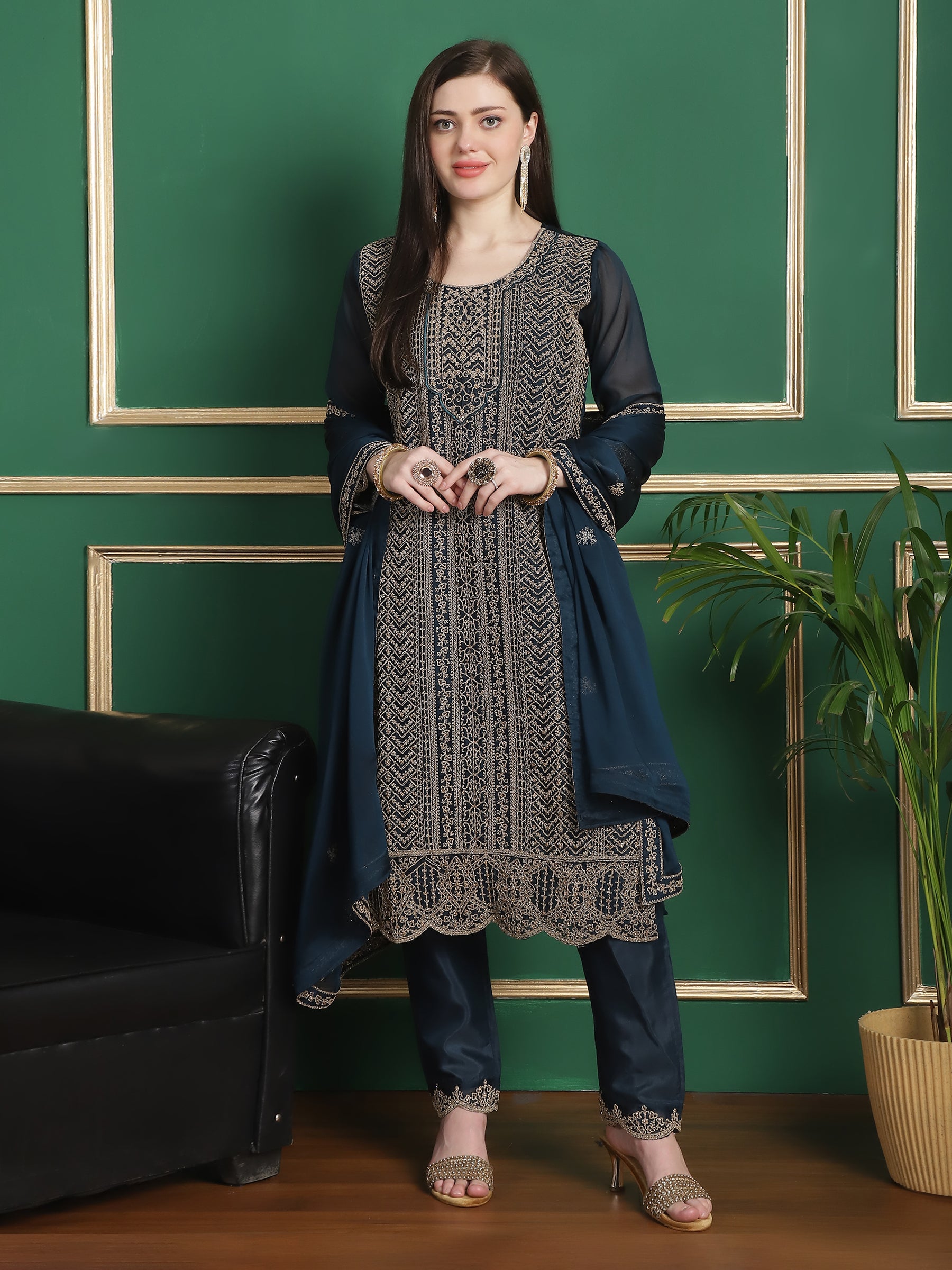 georgette embroidered dress material Indian Embroidered Fabric by the Yard Yellow Georgette Embroidery Sewing Curtain DIY Crafting Summer Women Dress Material Drapery Home Decor