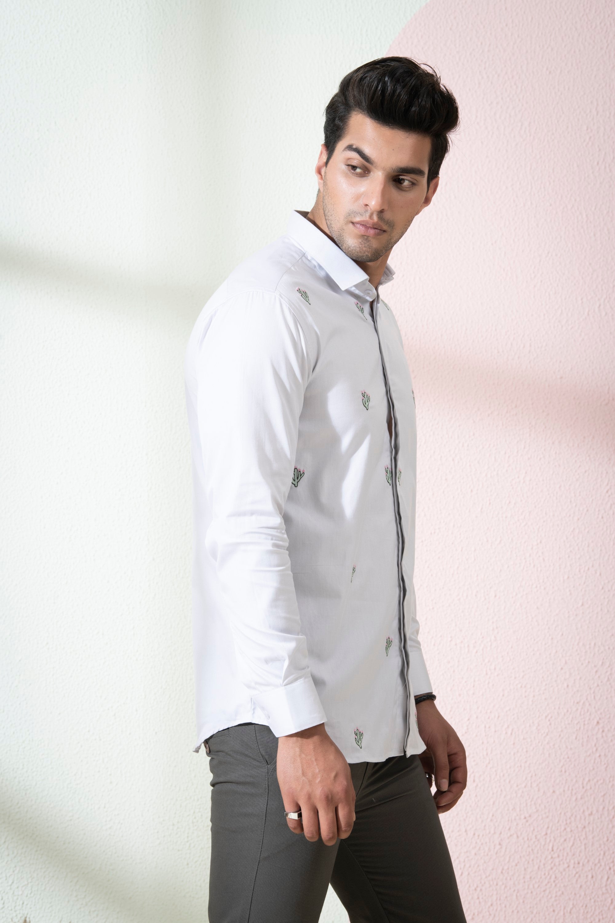 Men's Grey Color Rive Full Sleeves Shirt