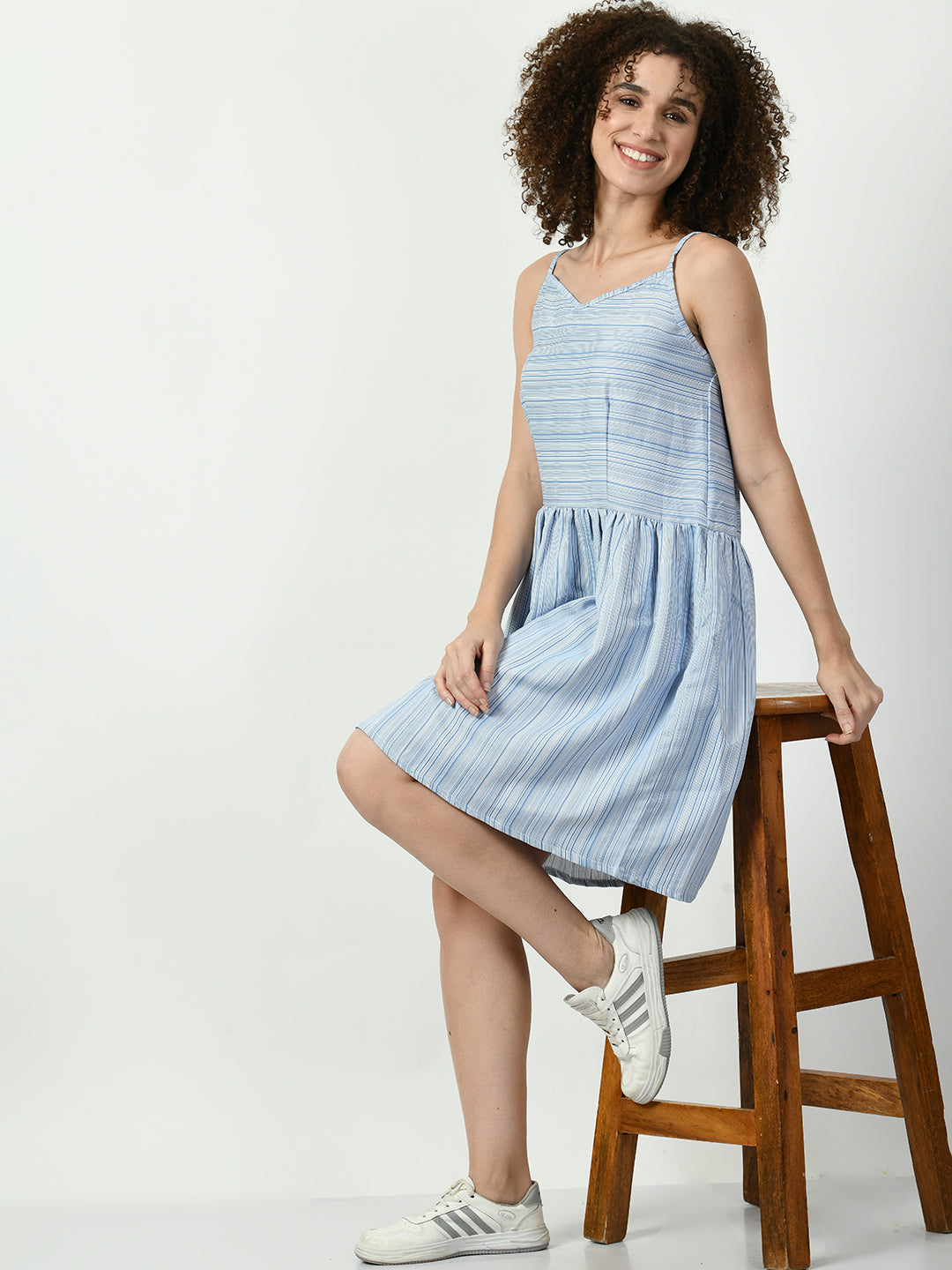 Women's Viscose Rayon Blue Nightdress