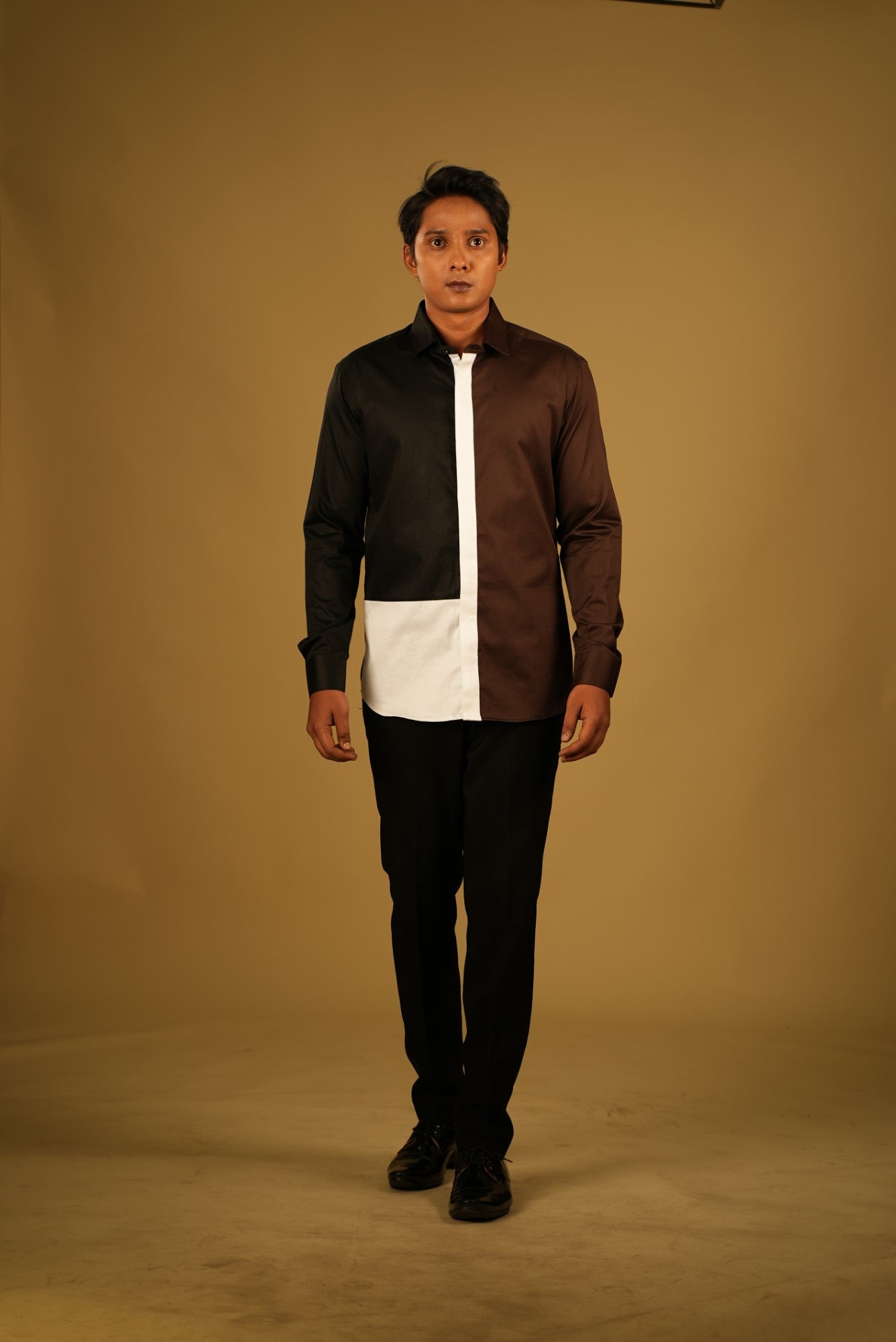 Men's Brown, Black & White Color One Trizy Shirt Full Sleeves Casual Shirt