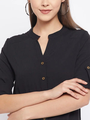 winered-black-solid-polyester-shirt-style-top