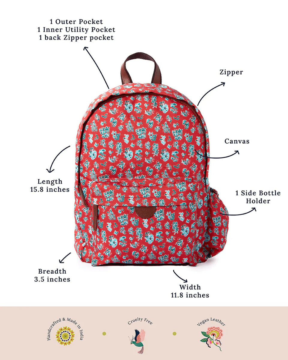 Teal By Chumbak Wildflower Laptop Backpack Chumbak Trendia