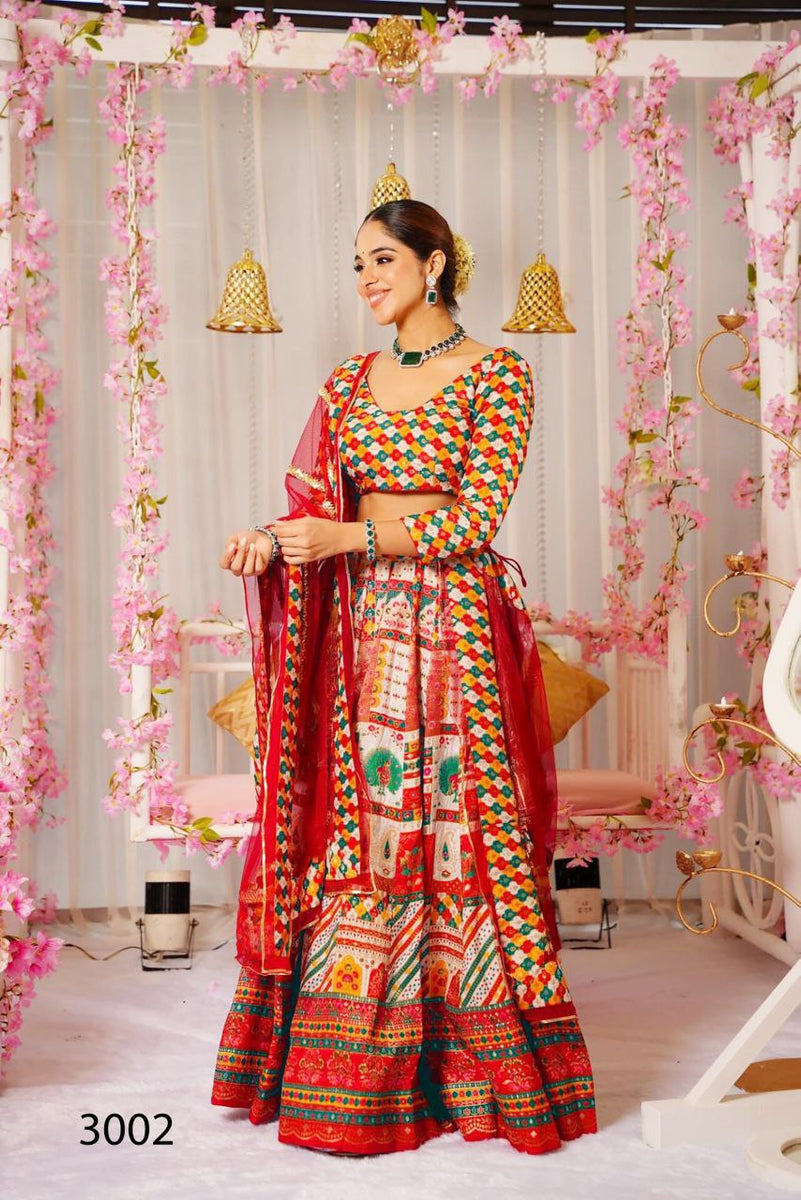 Glamorous Heavy Digital Print Cotton Silk All Season Designer Cotton Silk Heavy Digital Print Multi Suit With Bright Maroon
