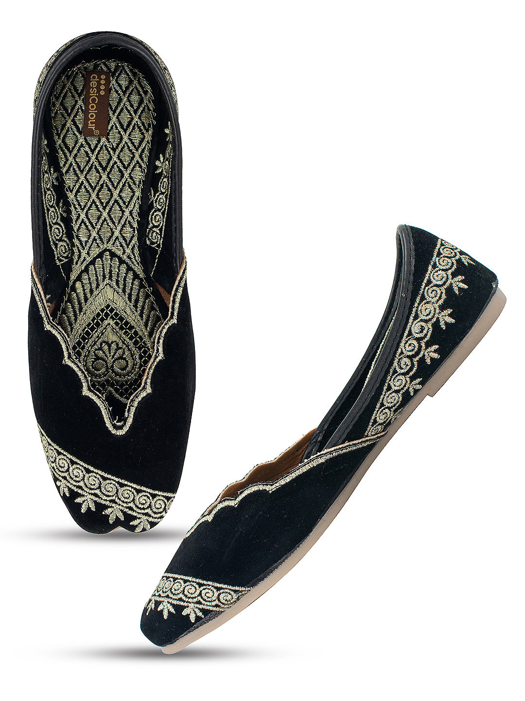 Women's Black Velvet Lucky Jutti Shoe