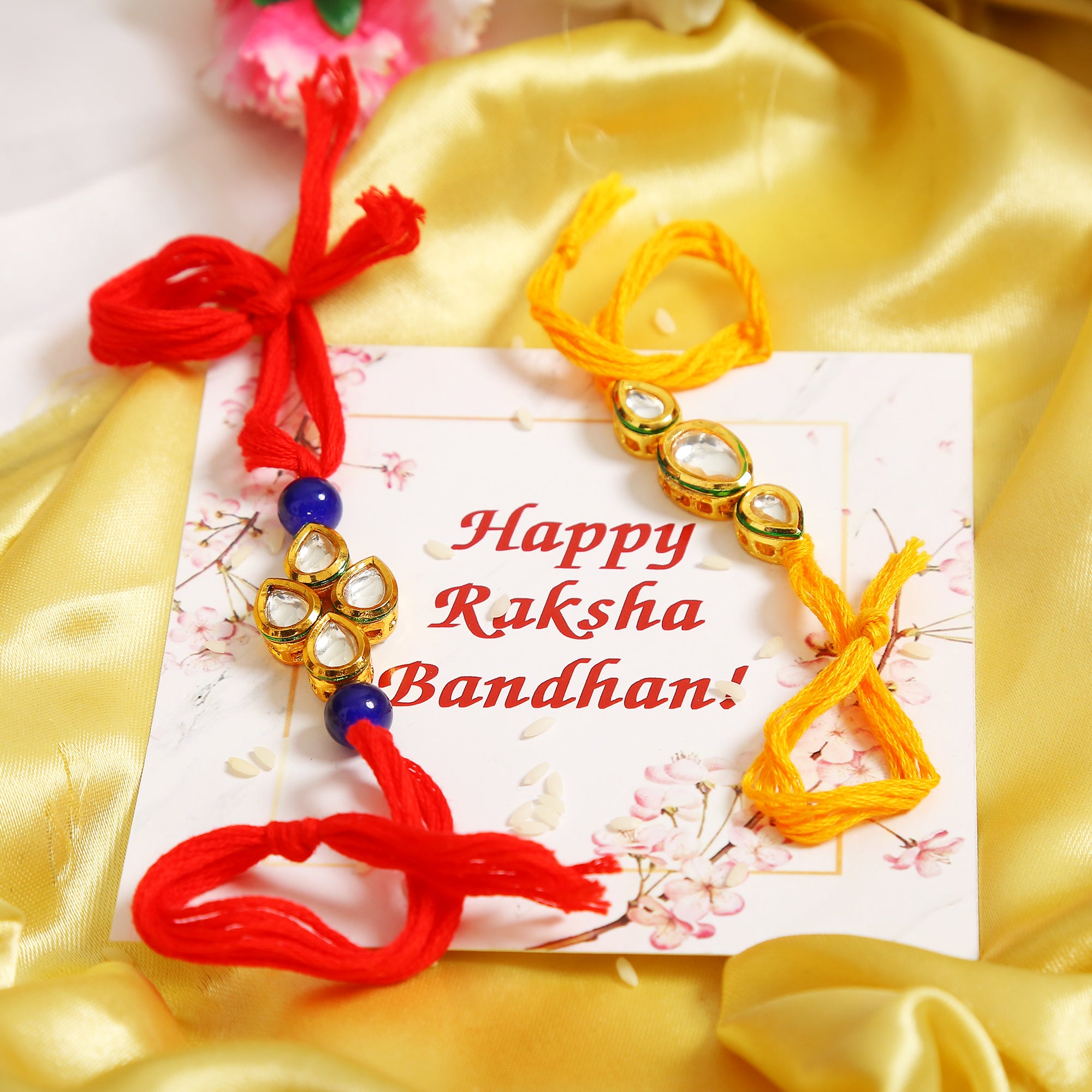 Kundan Handmade Rakhi- Set Of 2