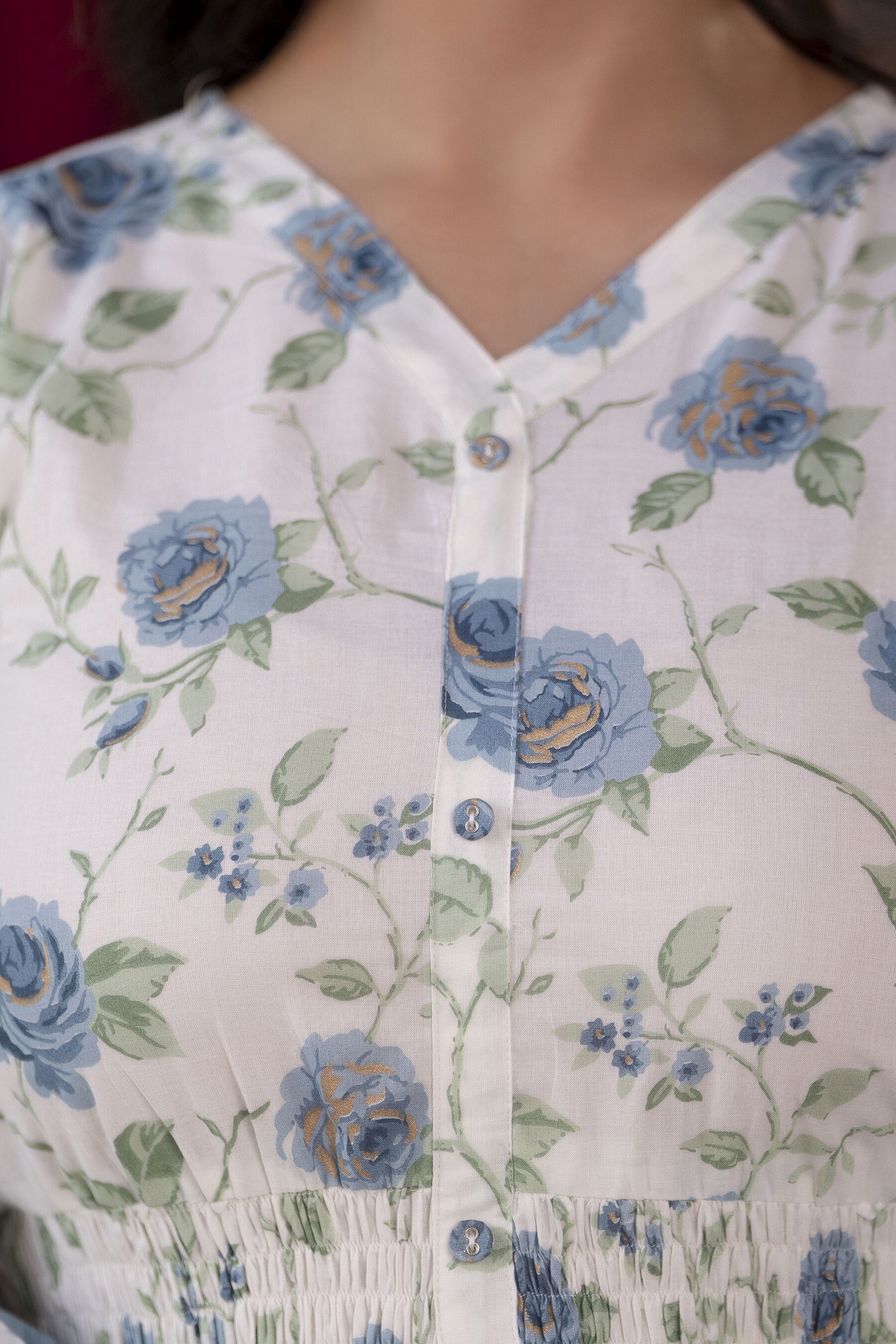 Women's White Floral Printed Flared Dress