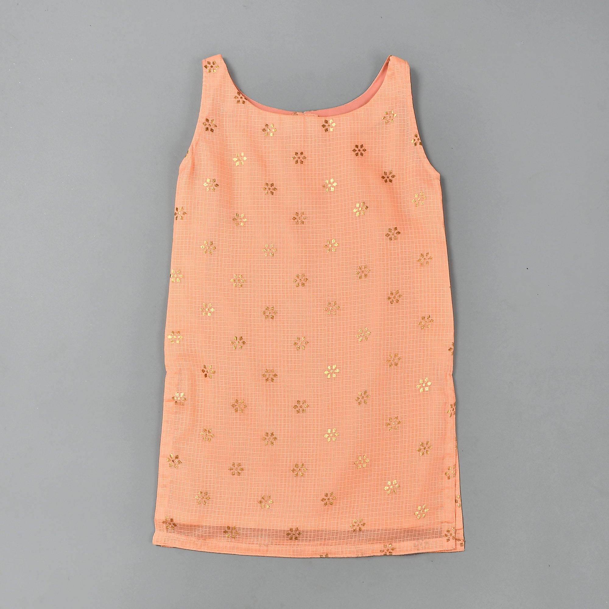 Girl's Peach Kurta Sharara Set