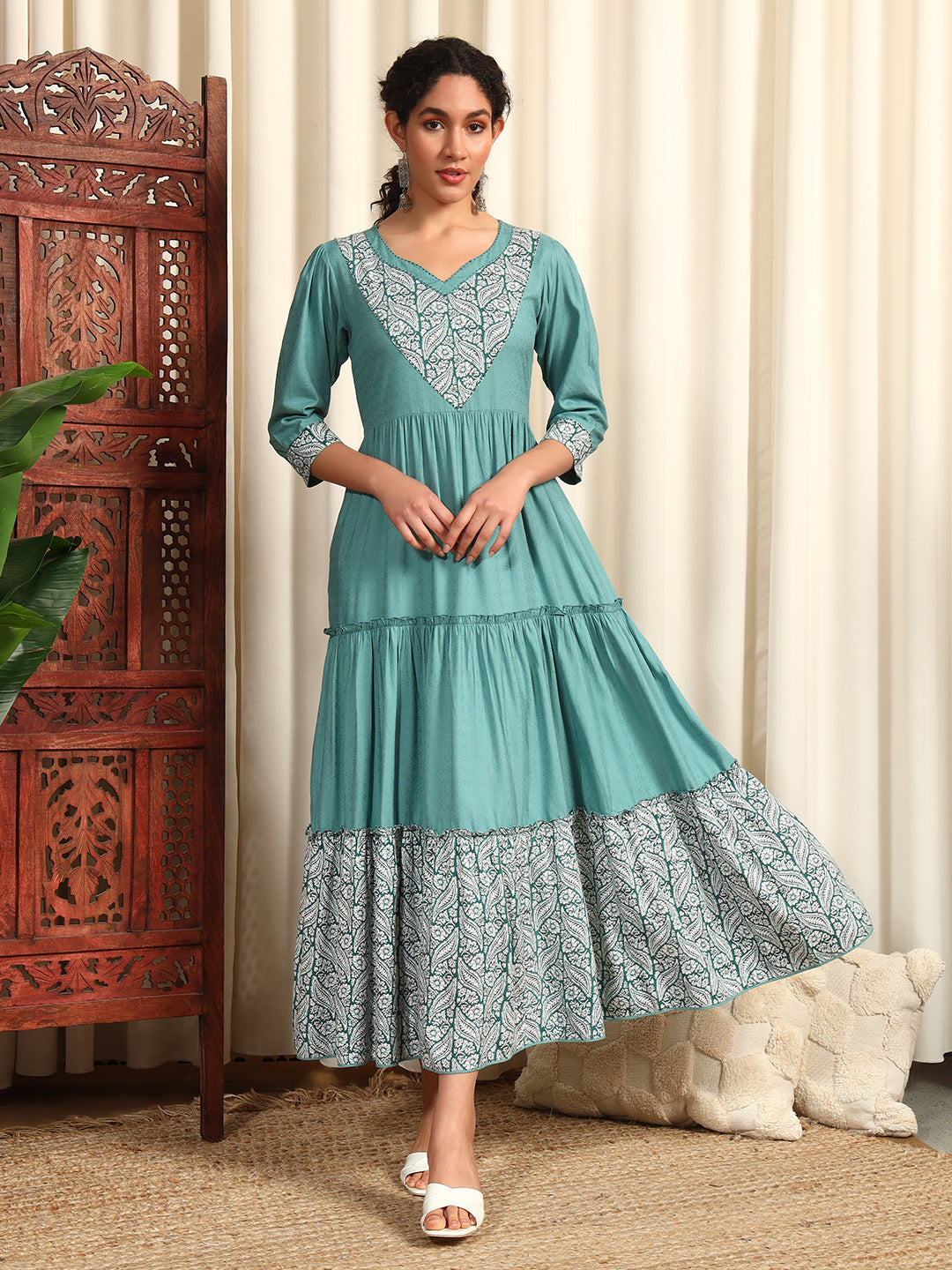 blue viscose dress Viscose-Jersey Midi Dress Blue