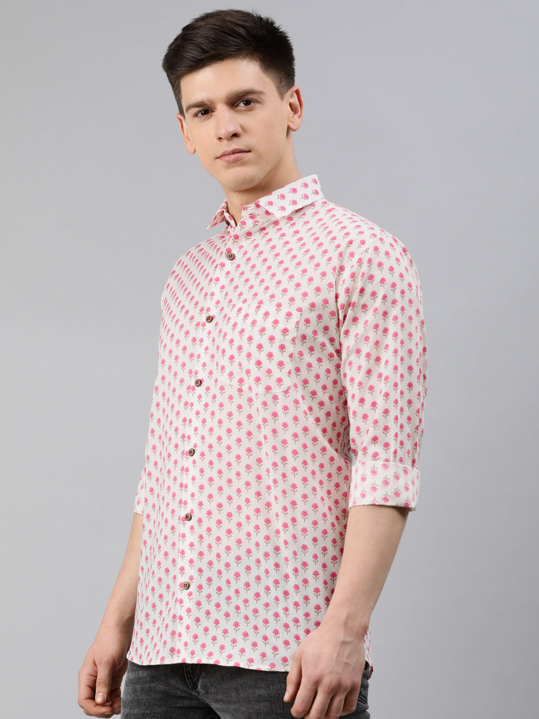 Men's White Cotton Full Sleeves Shirts For Men