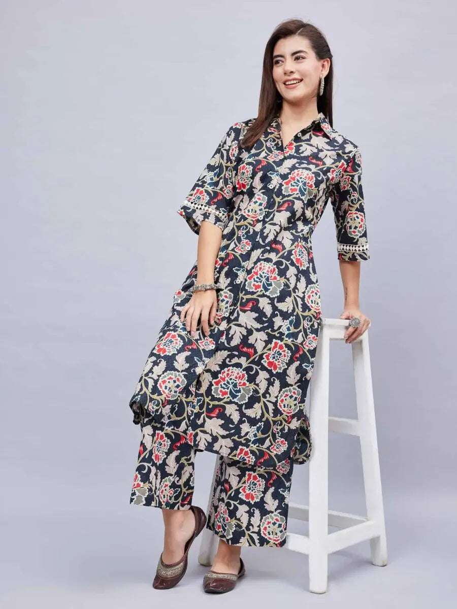 winered-woman-black-oversized-botanical-print-sleeve-lace-co-ord-set