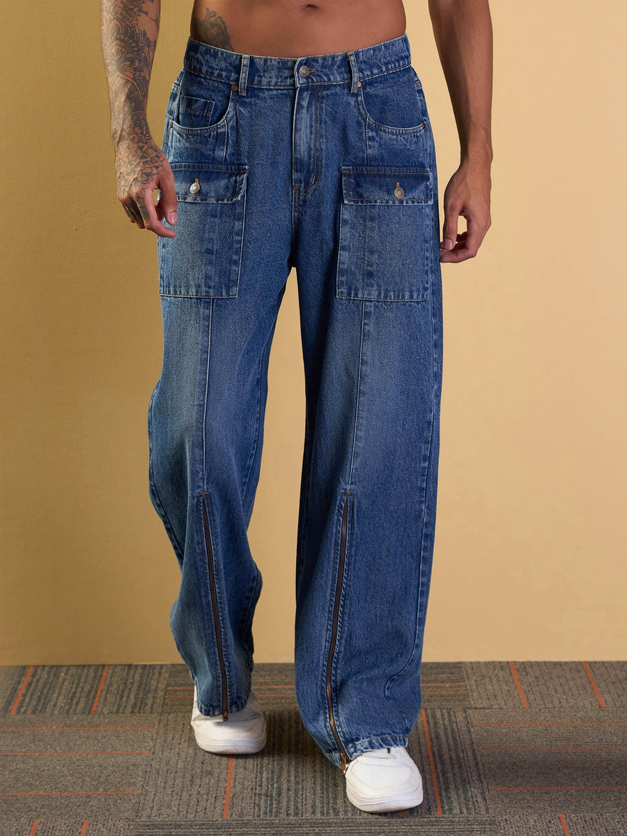 Men's Blue Baggy Jean – Trendia