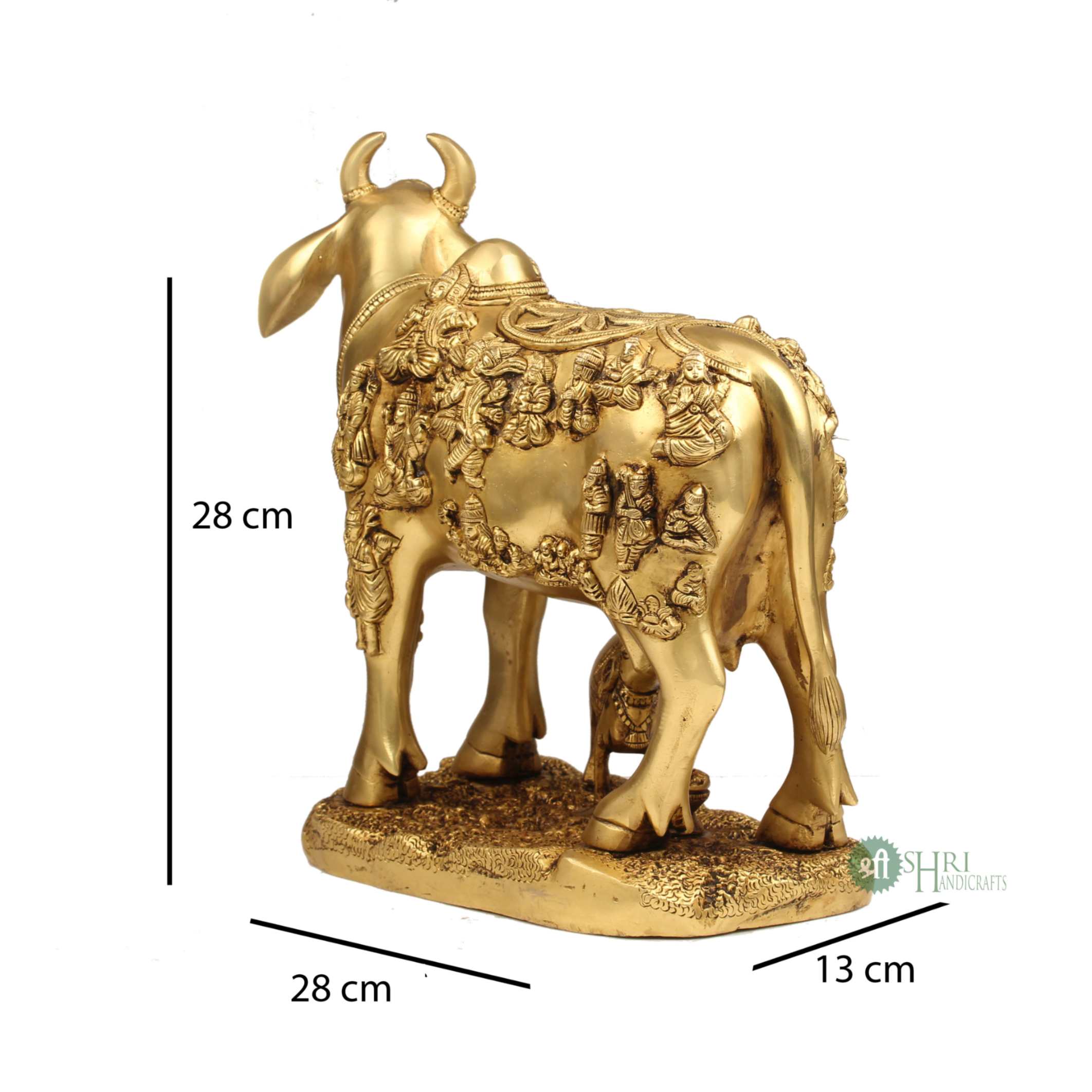 11" BRASS COW WITH CALF