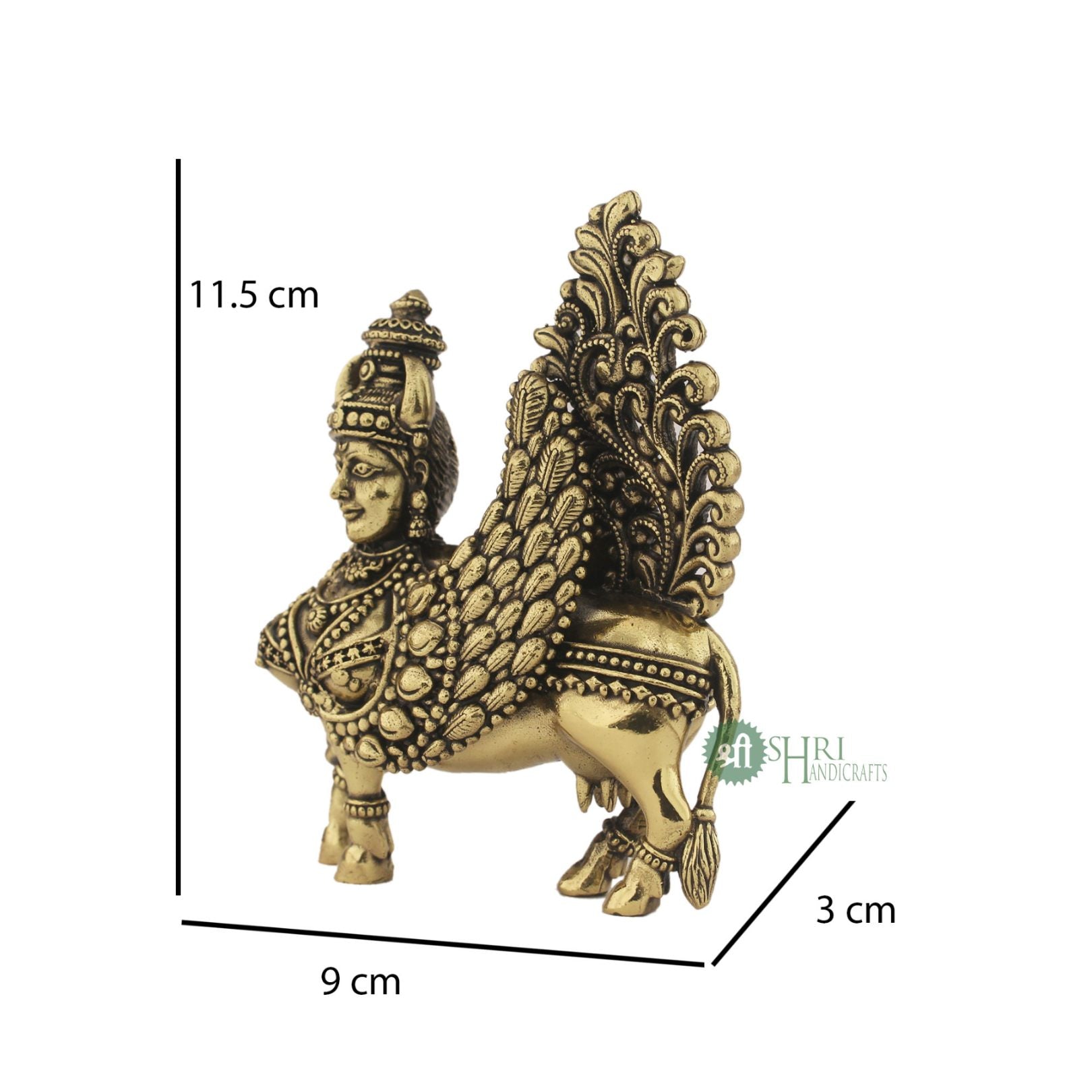 4" BRASS KAMDHENU COW
