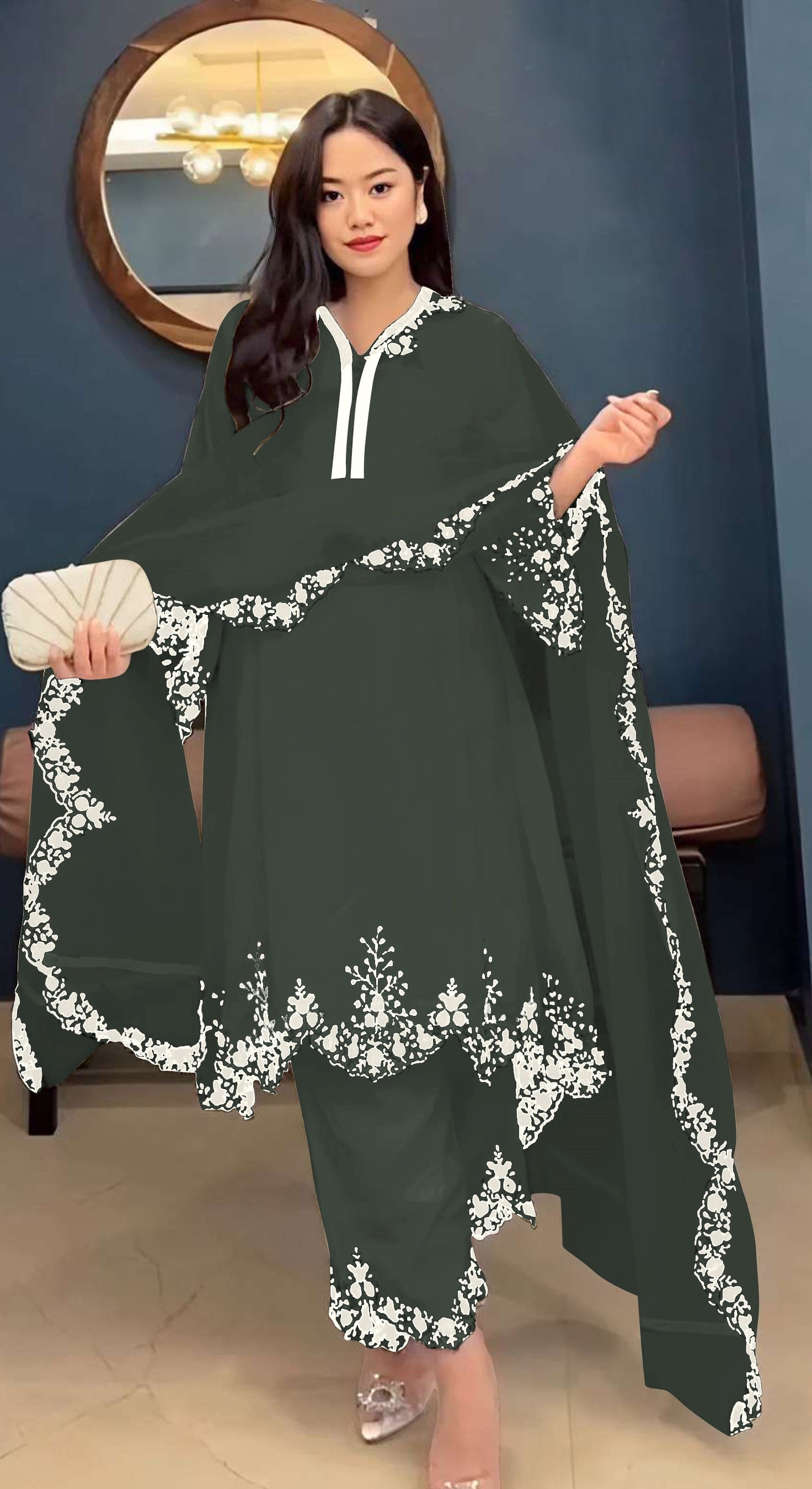 green and black dress pakistani Pakistani Dress Dark Green Embroidered Dress Emerald Green And Black: A Chic Fashion Contrast
