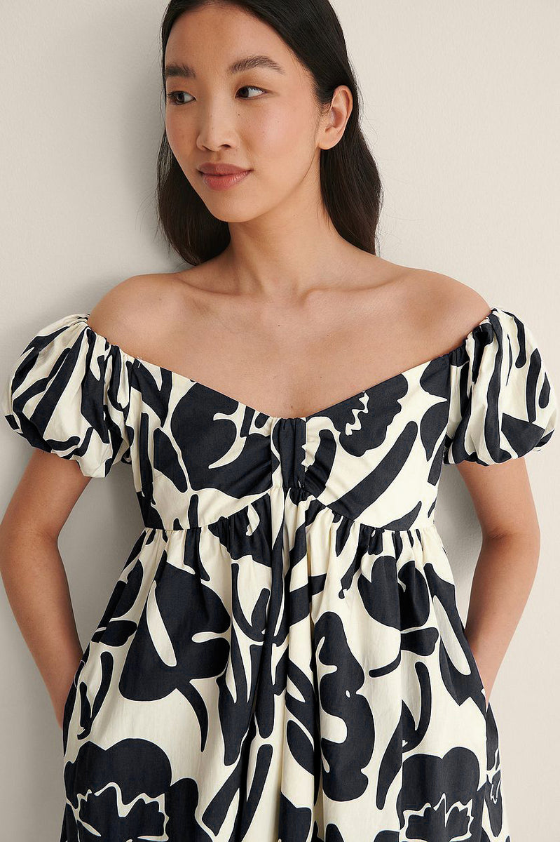 Women's Rayon Black Printed Dress – Trendia