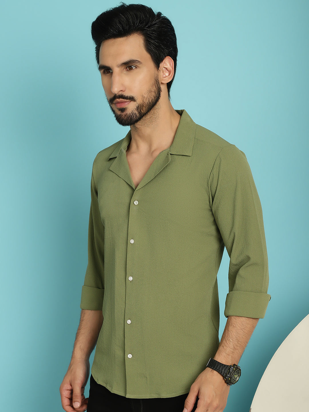 Men's Lapel Collar Casual Shirt