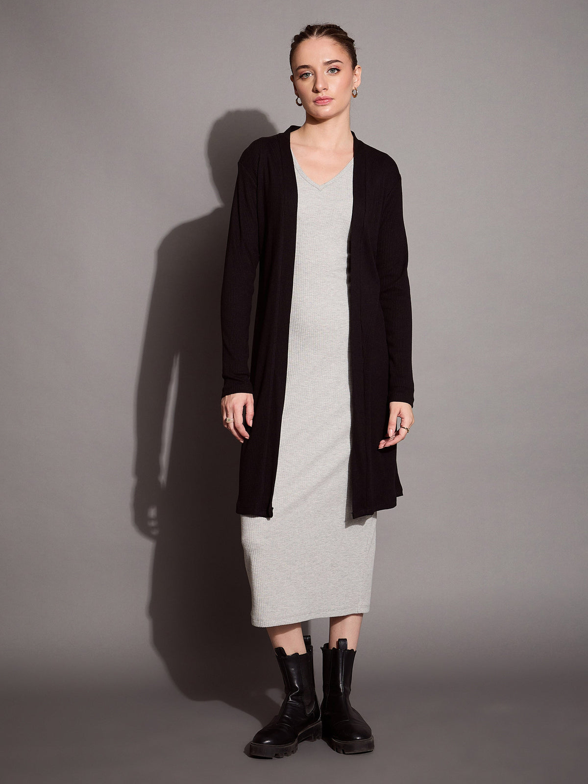 Women's Black Rib Shrug