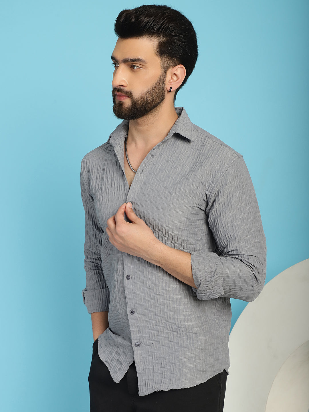 Men's Woven Design Casual Shirt for