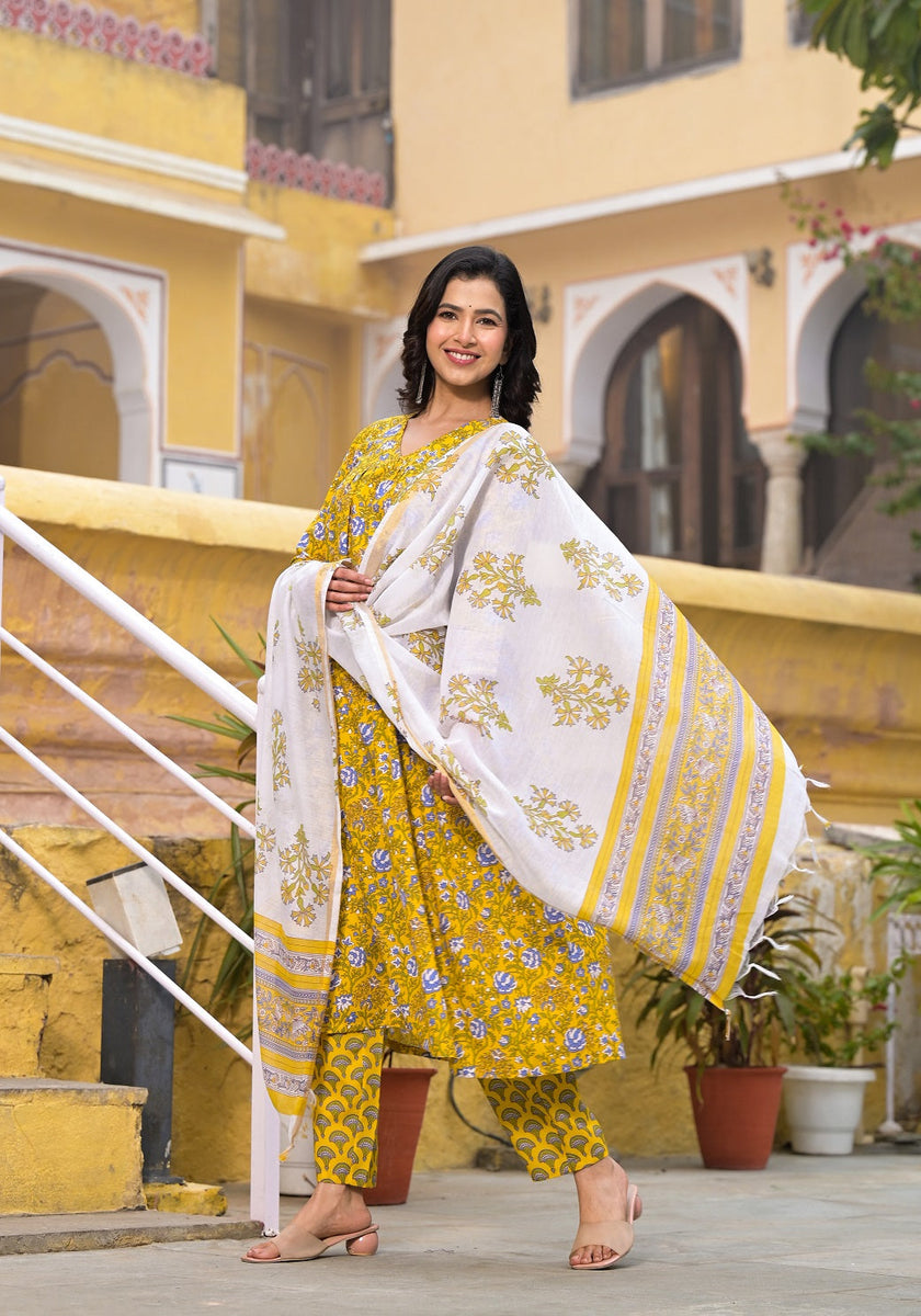 Pale Yellow - 3-Piece Dress Set (kurta sets) – Medium to 2XL main image 0