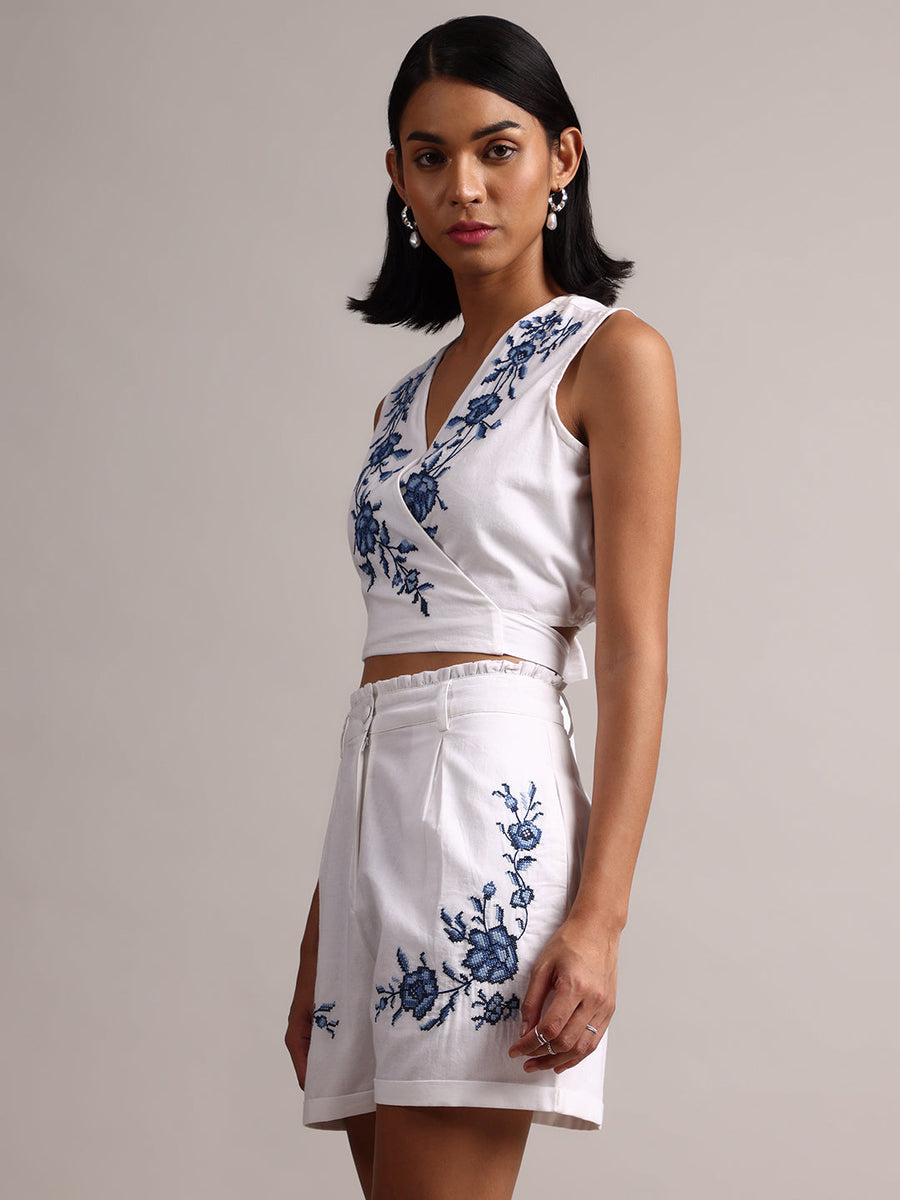 Sahar Women Pret Essentials Embroidered Cambric Bluebell Co-Ord Sets - Summer Collection main image 1
