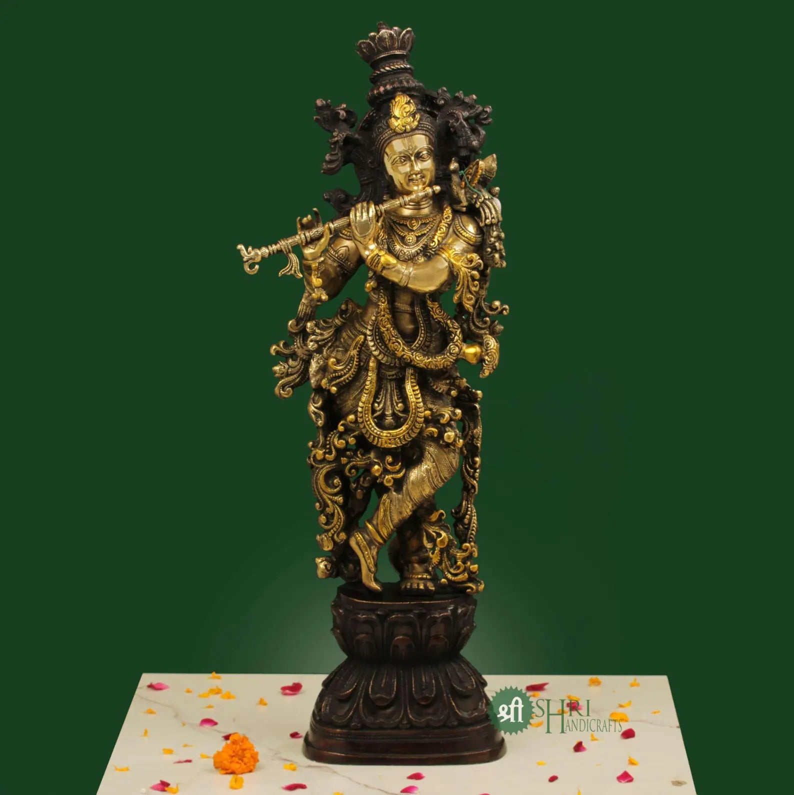 29 Inch Brass Lord Krishna Statue