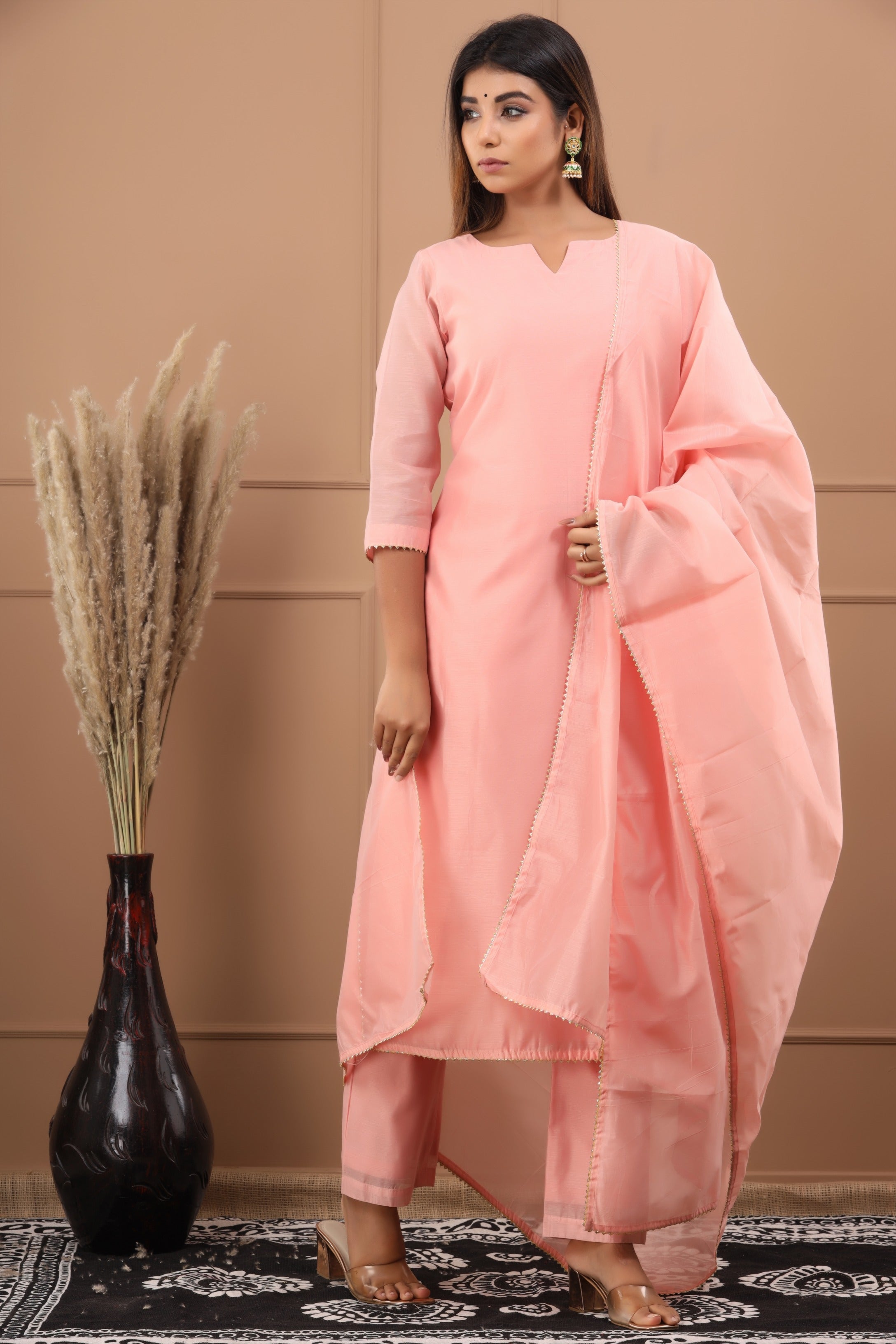 Women's Saloni Chanderi Suit Dupatta Set