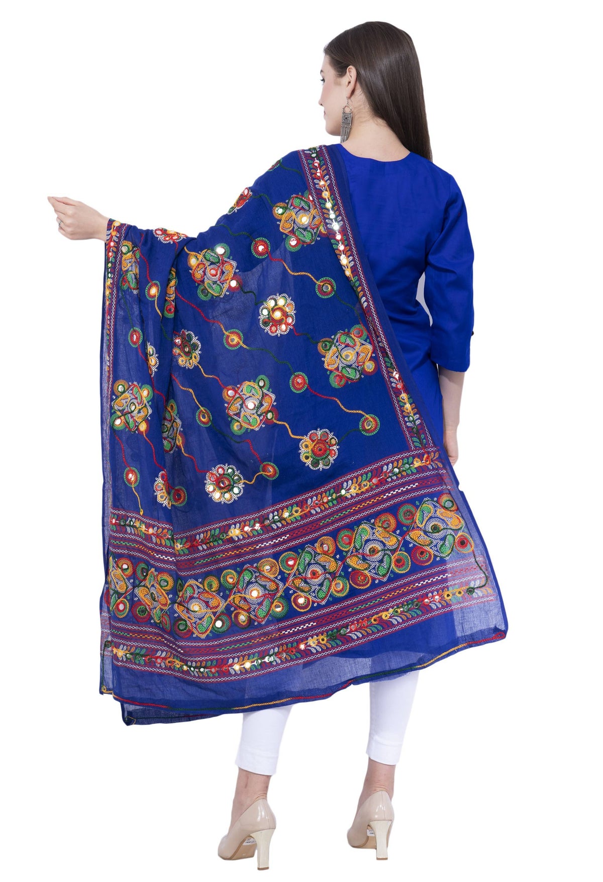 A R SILK Royal blue Color Gurjari cotton Dupattas