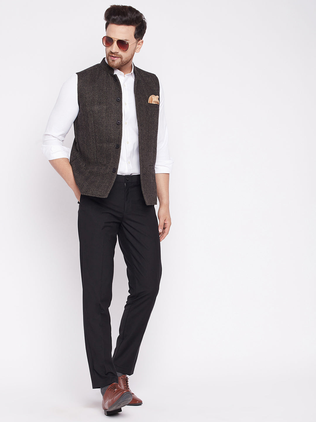 Men's Nehru Jacket With Welt Pocket