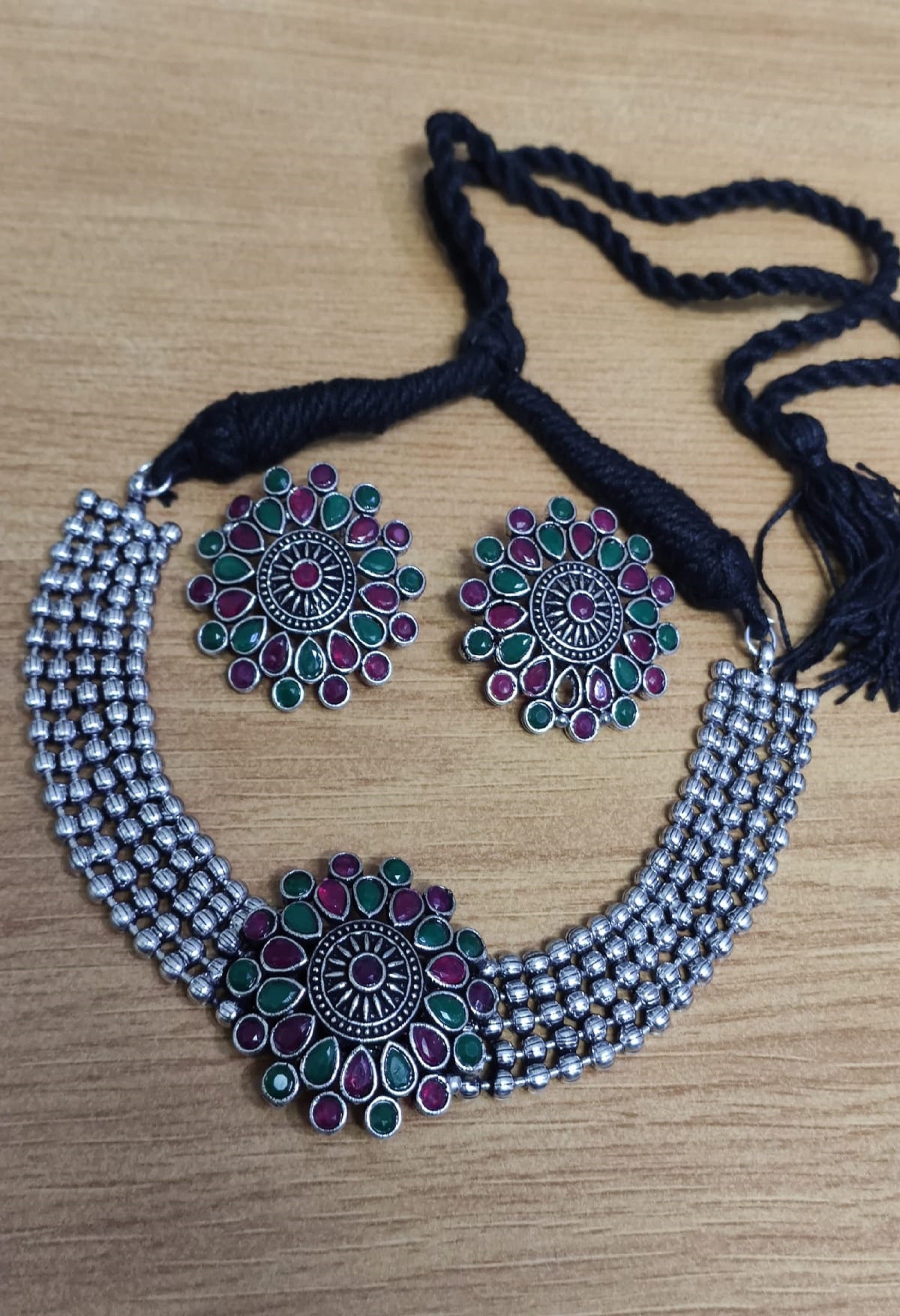 Women's Trendia Traditional Multi colour Choker Set for Girls & Women Jkms_050