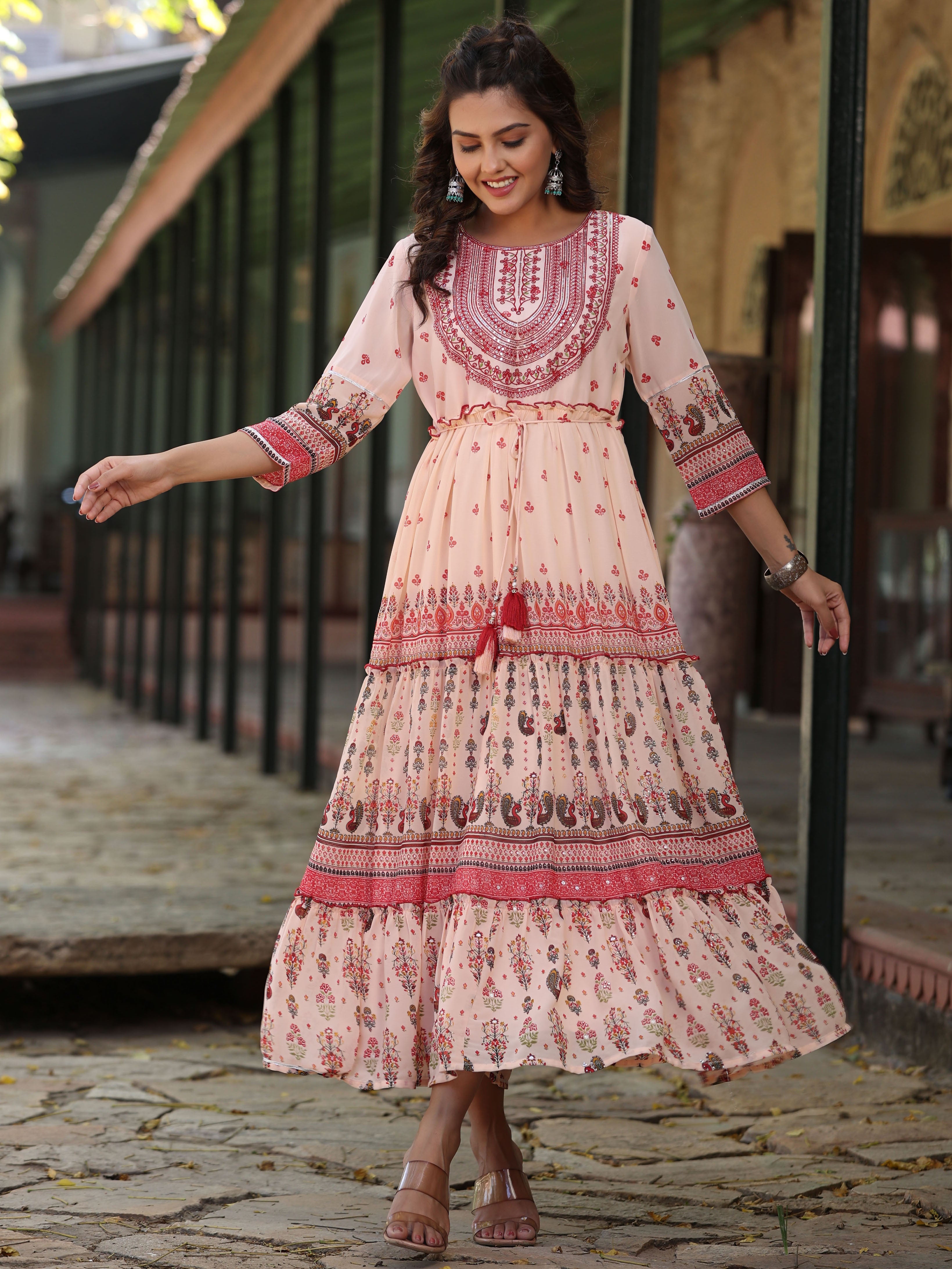ladies peach dress The Long Alexis Dress in Peach M