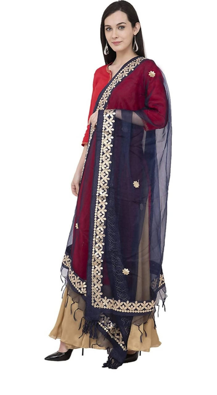 Women's Orgenza Gotta Patti Navy Blue Dupatta & Chunni Mfd0020
