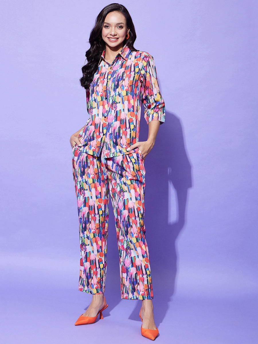 Women's Multicolored Printed Co-ords Set