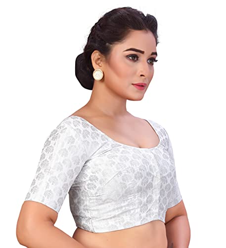 Women's Silver Brocade Blouse