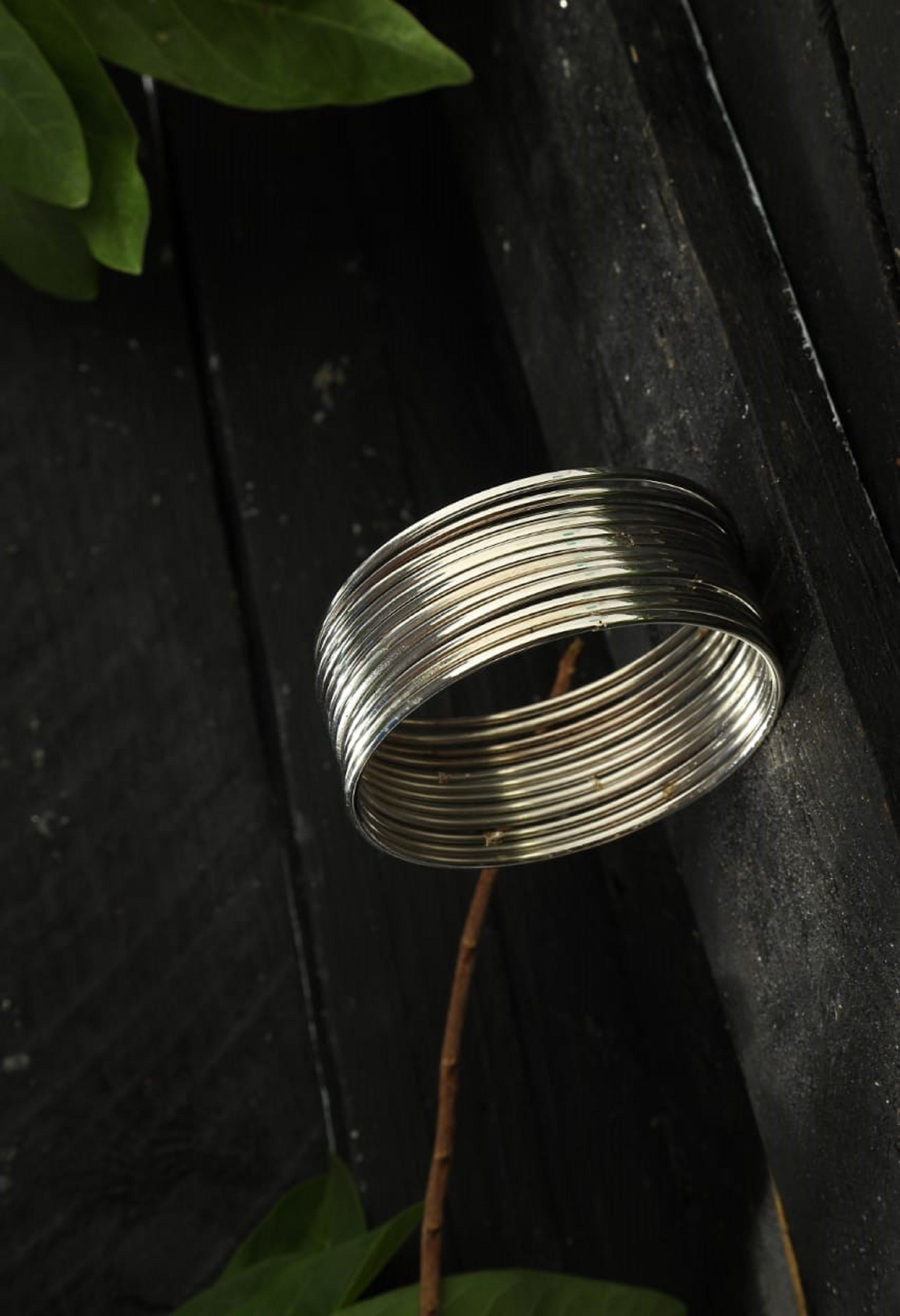 Johar Kamal Oxidised Black-Plated Bangles