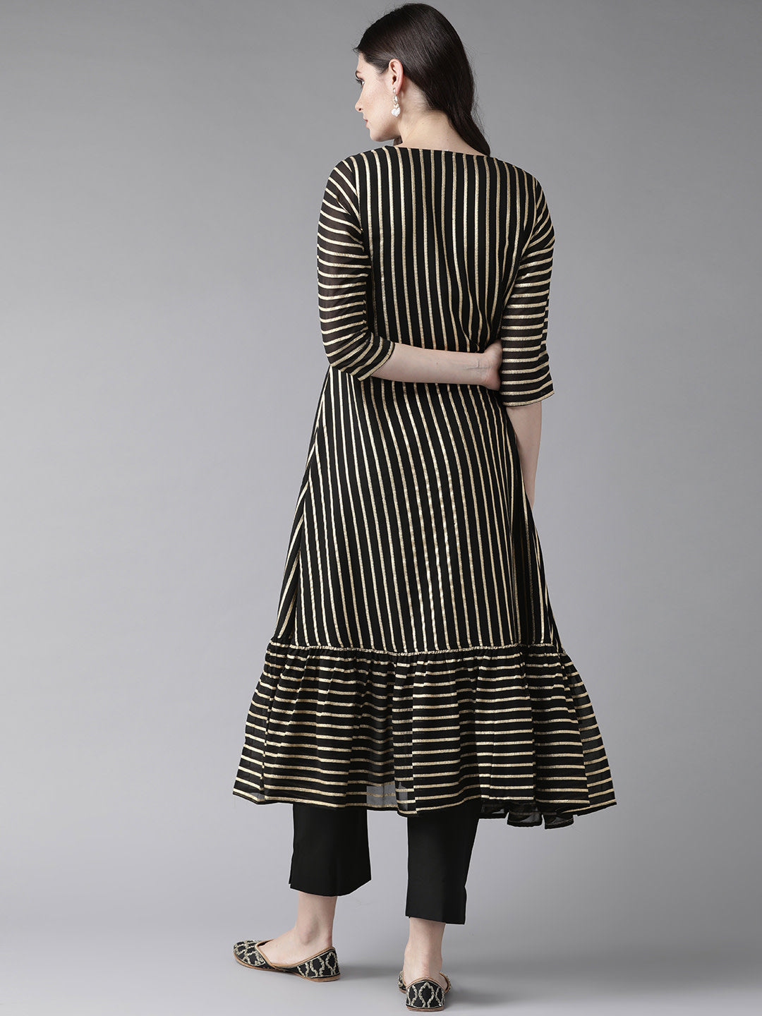 Women's Black Kurta With Trouser