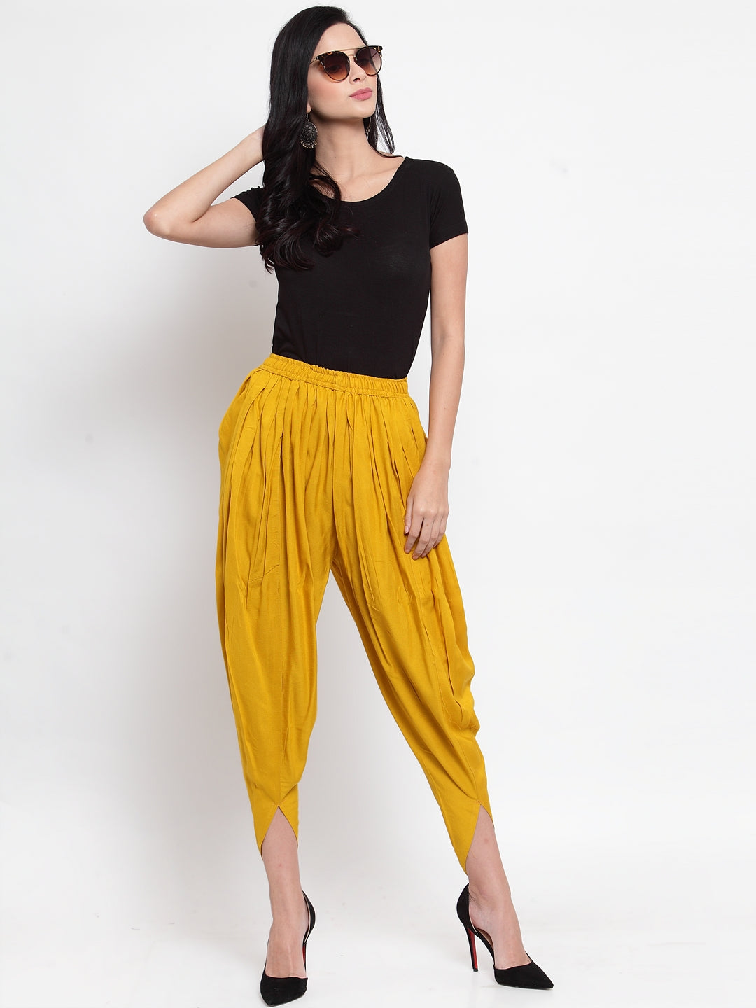 Women's Mustard Rayon Dhoti Salwar