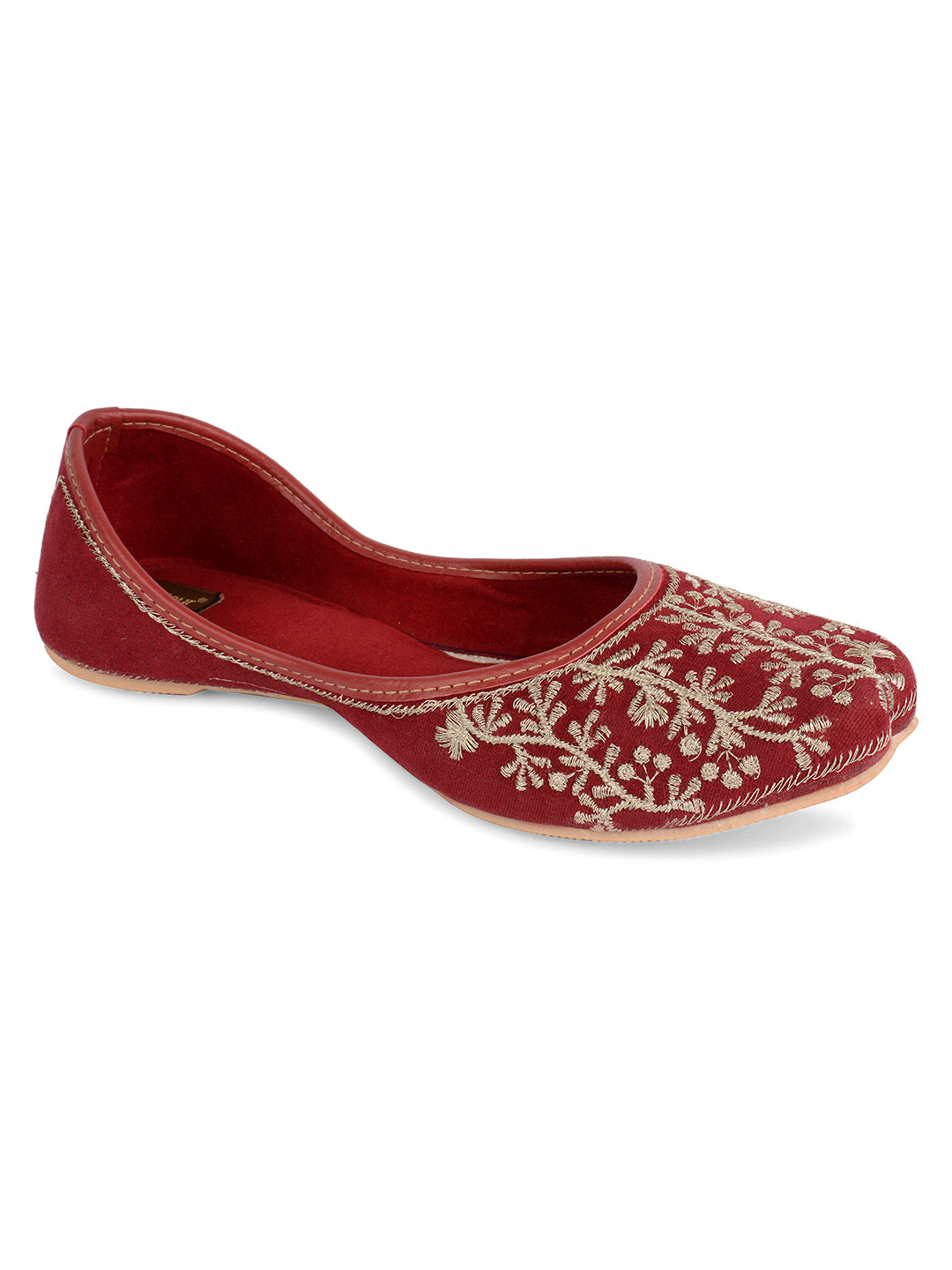 Women's Maroon Designer Indian Ethnic Comfort Footwear