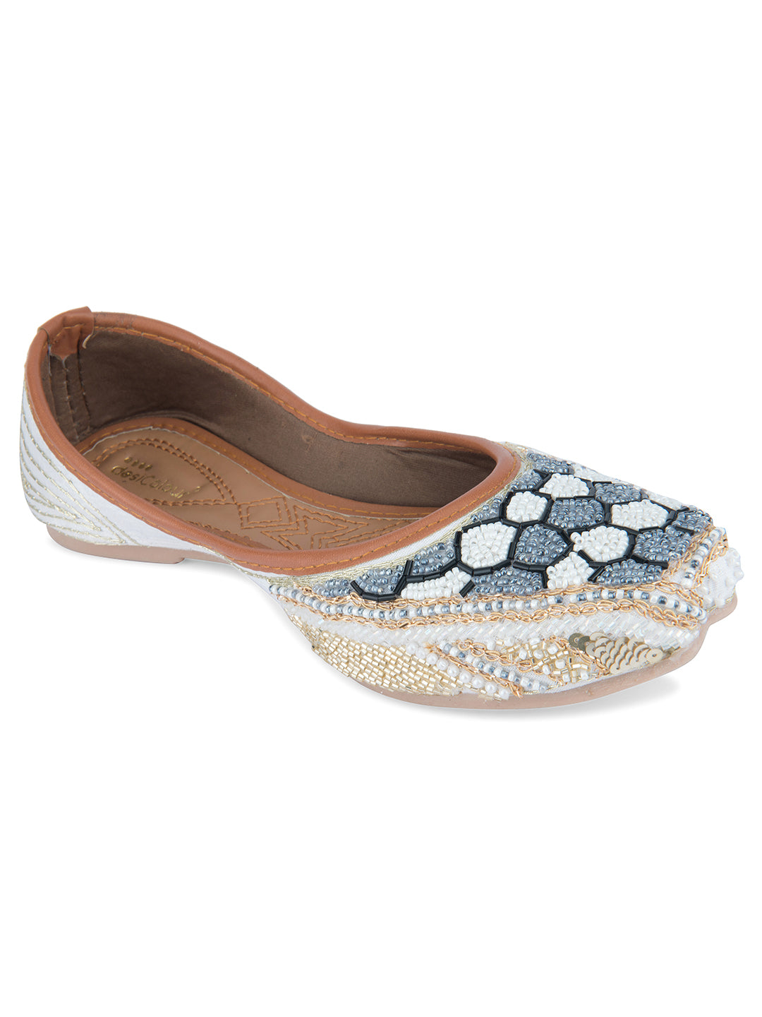 Women's Multi Designer Dabka Indian Ethnic Comfort Footwear3