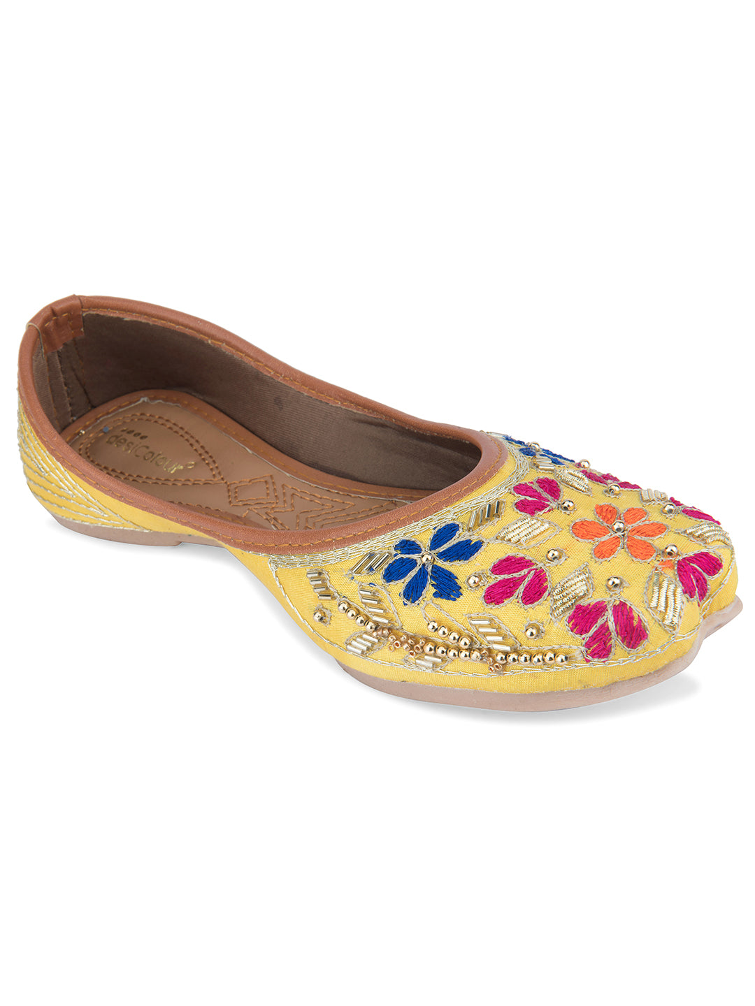 Women's Multi Designer Dabka Indian Ethnic Comfort Footwear5