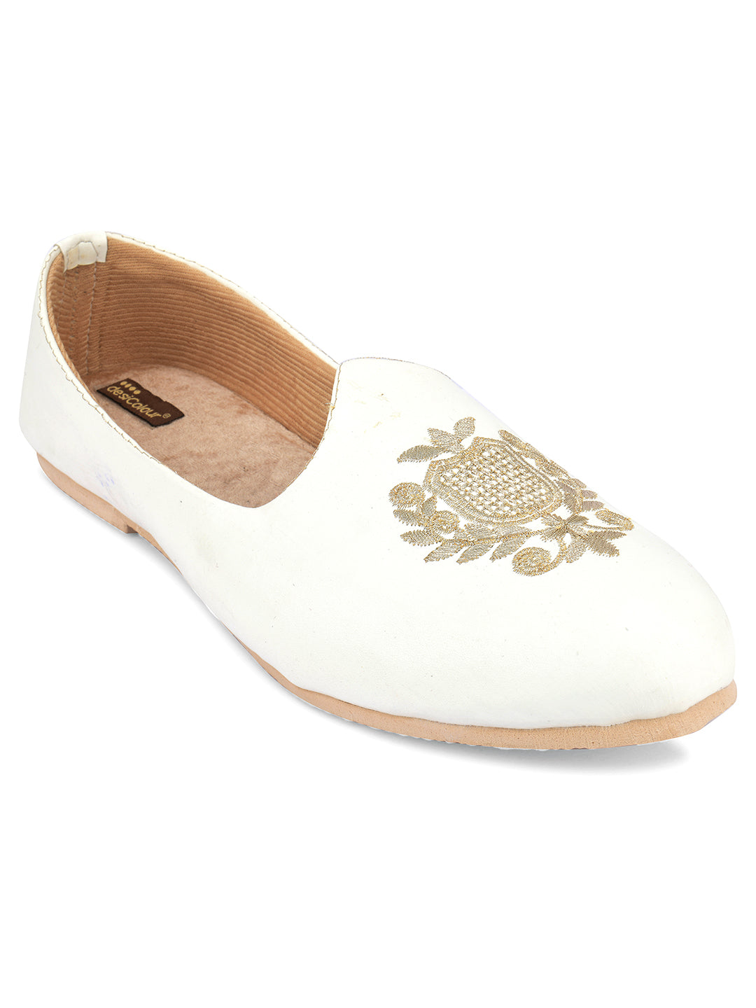 Men's Indian Ethnic Party Wear White Footwear