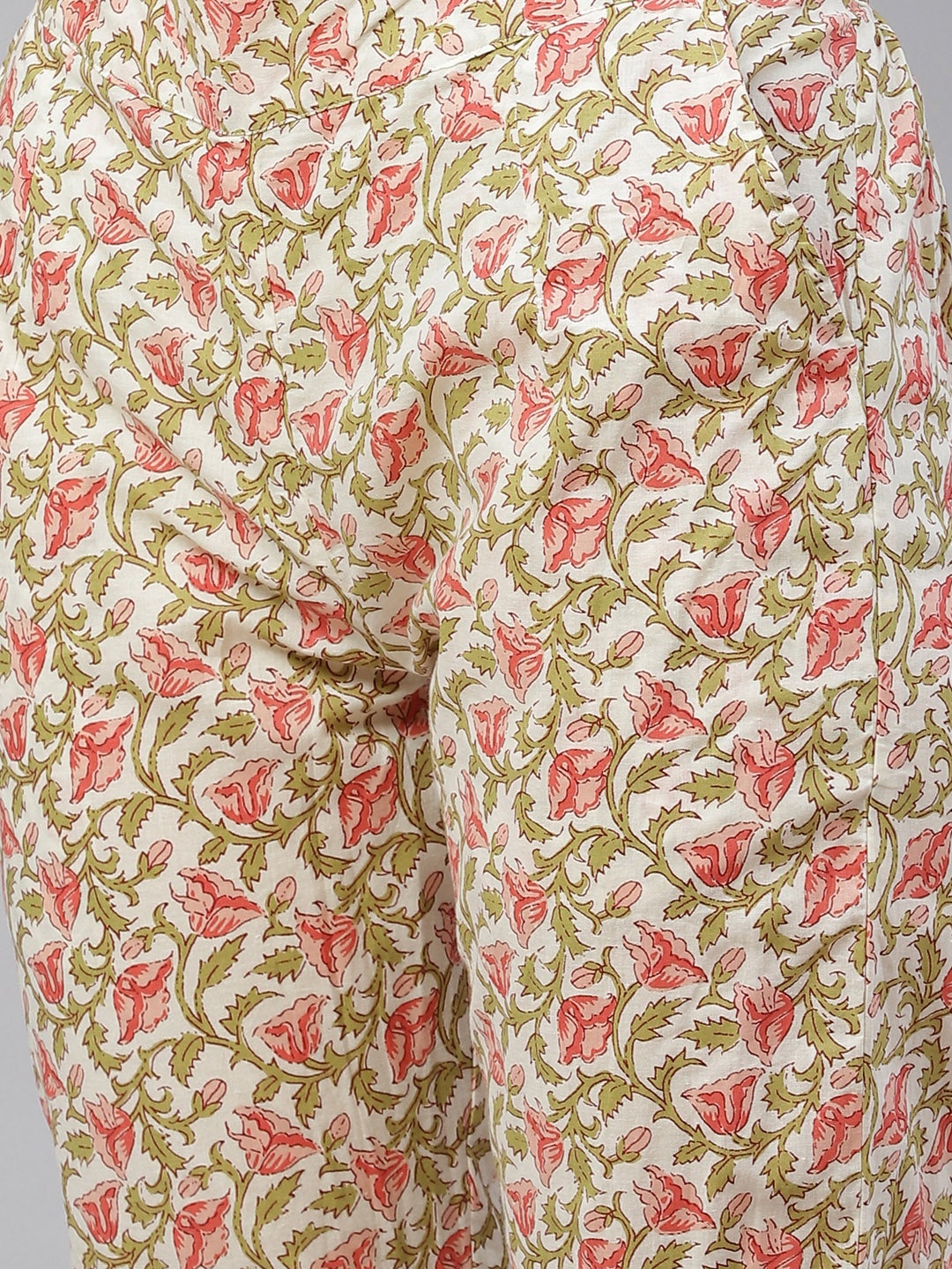Women's Off White Cotton Straight Kurta Pant Set With Dupatta